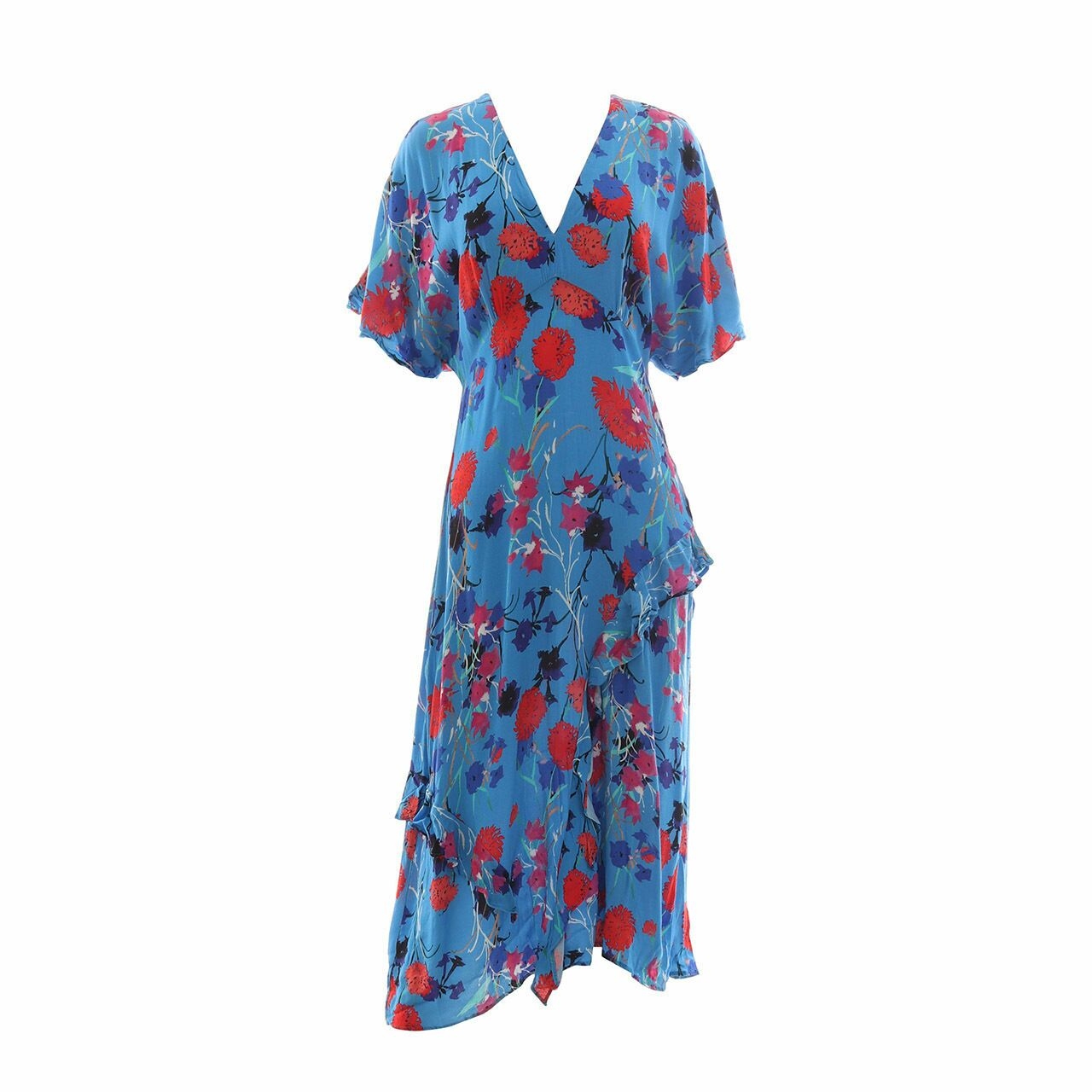 Zara Blue Floral Midi Dress