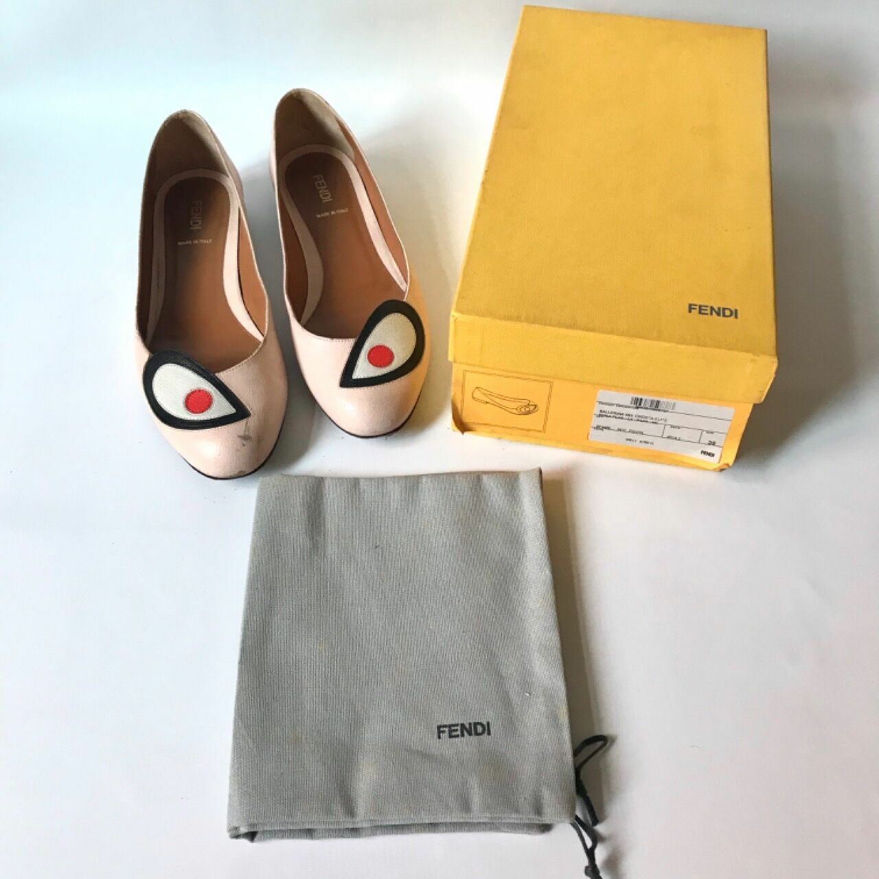 Fendi Bug Monster Saffiano Flats