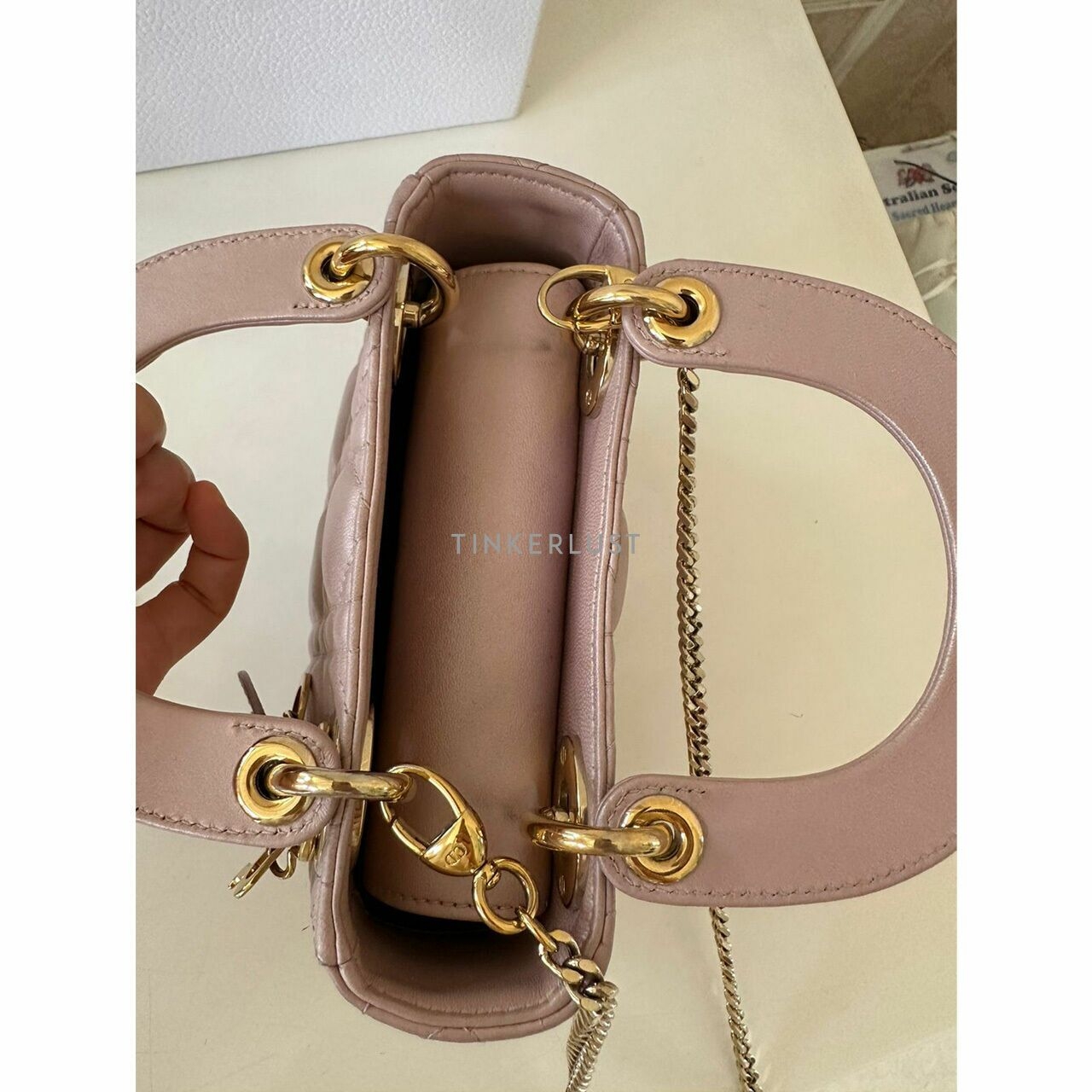 Christian Dior Lady Dior Mini Lotus GHW 2017 Satchel