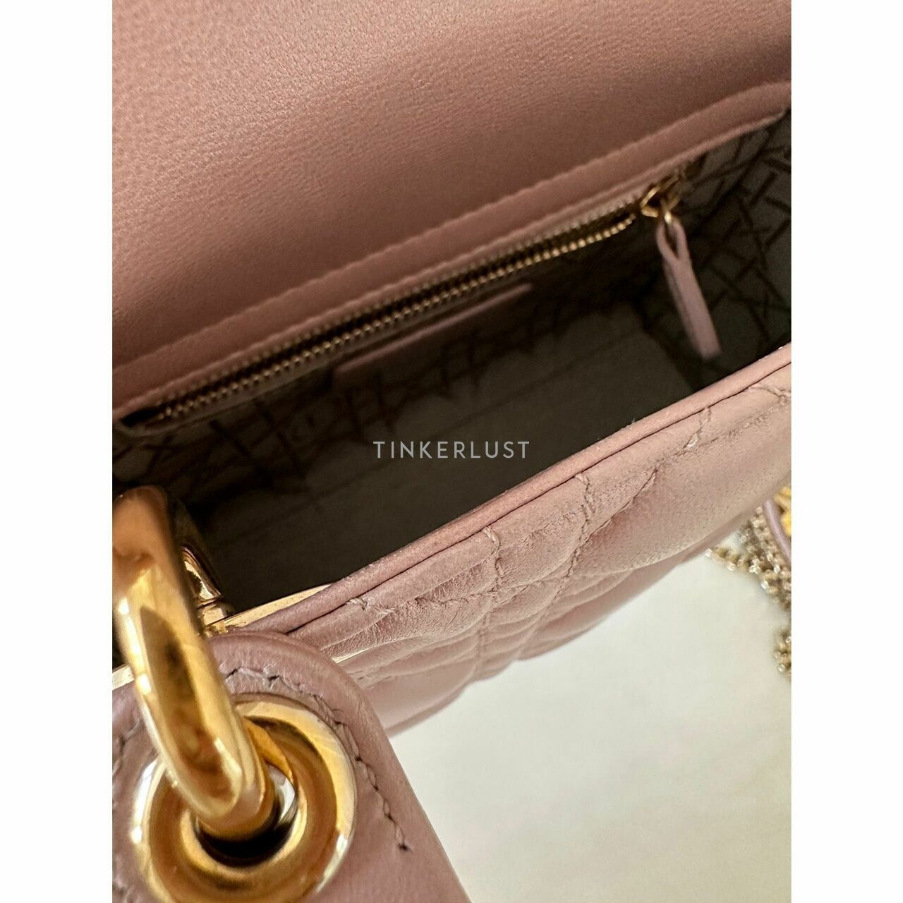 Christian Dior Lady Dior Mini Lotus GHW 2017 Satchel