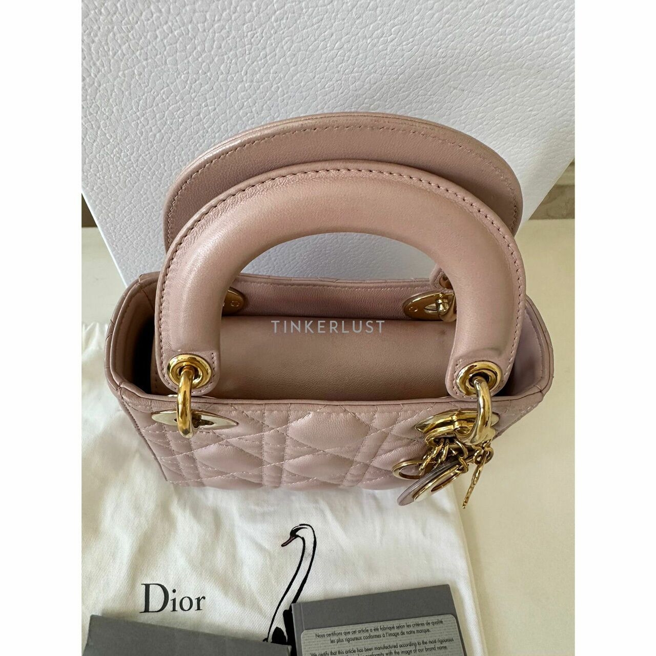 Christian Dior Lady Dior Mini Lotus GHW 2017 Satchel