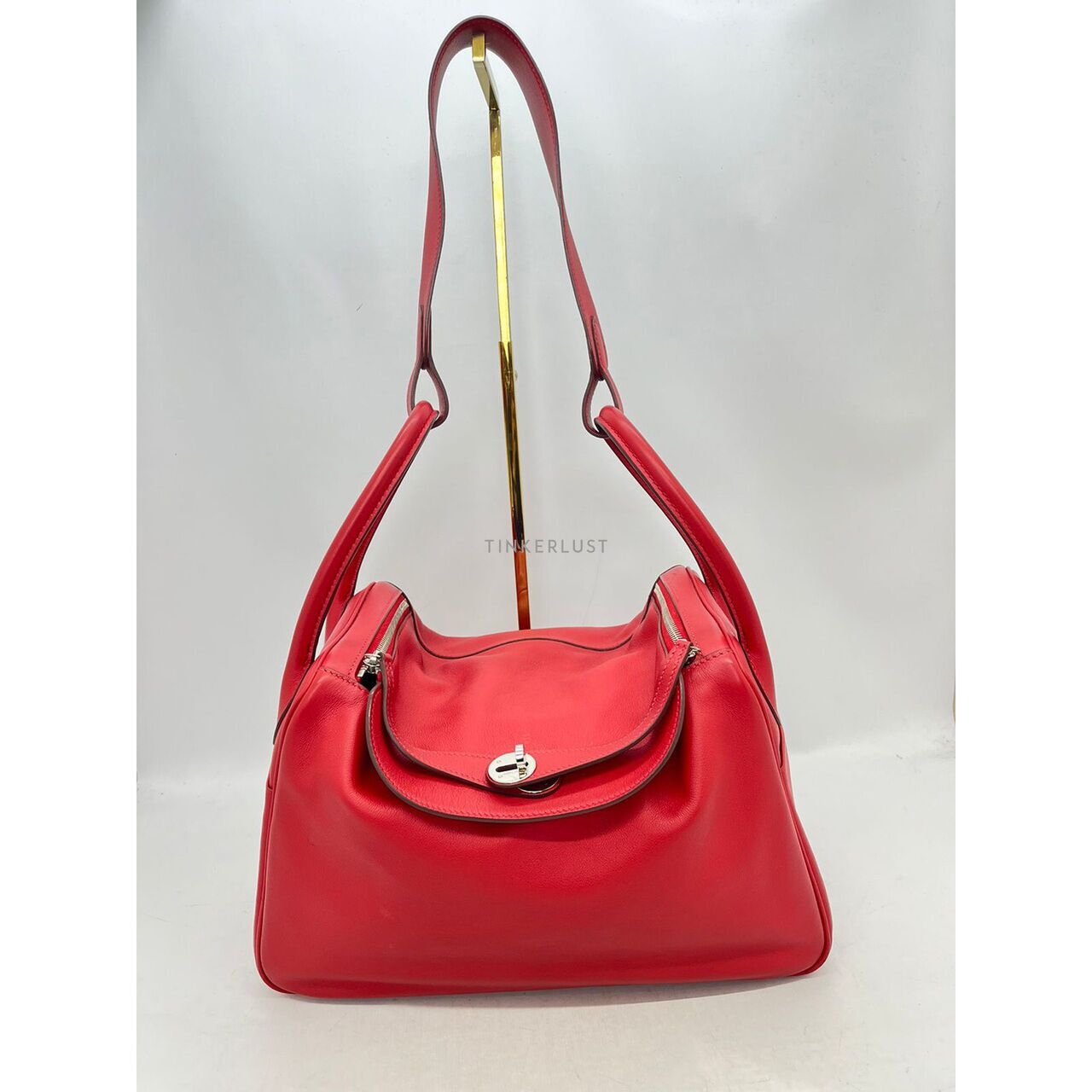 Hermes Lindy 34 Swift Red PHW #P Shoulder Bag