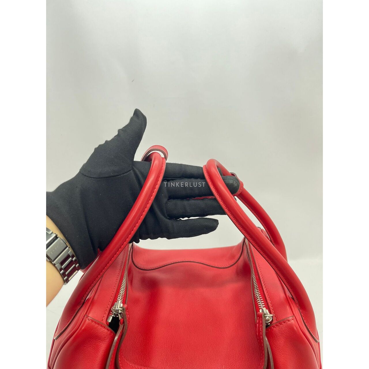 Hermes Lindy 34 Swift Red PHW #P Shoulder Bag