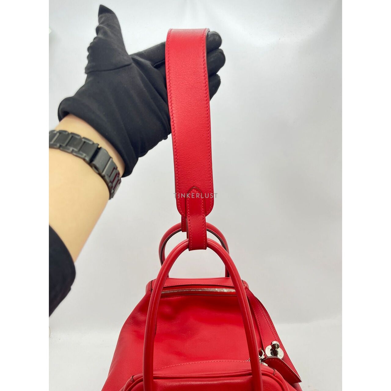 Hermes Lindy 34 Swift Red PHW #P Shoulder Bag