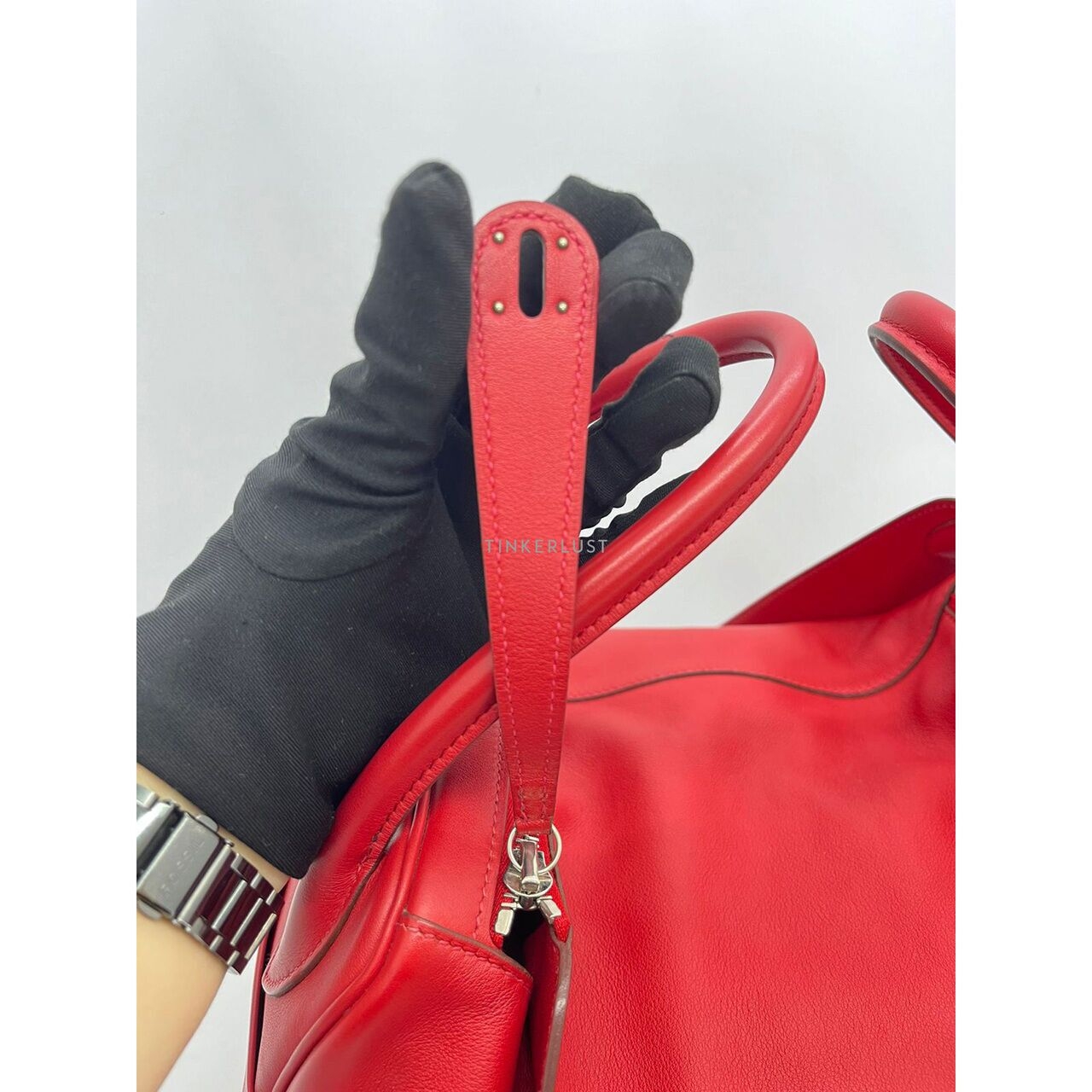 Hermes Lindy 34 Swift Red PHW #P Shoulder Bag