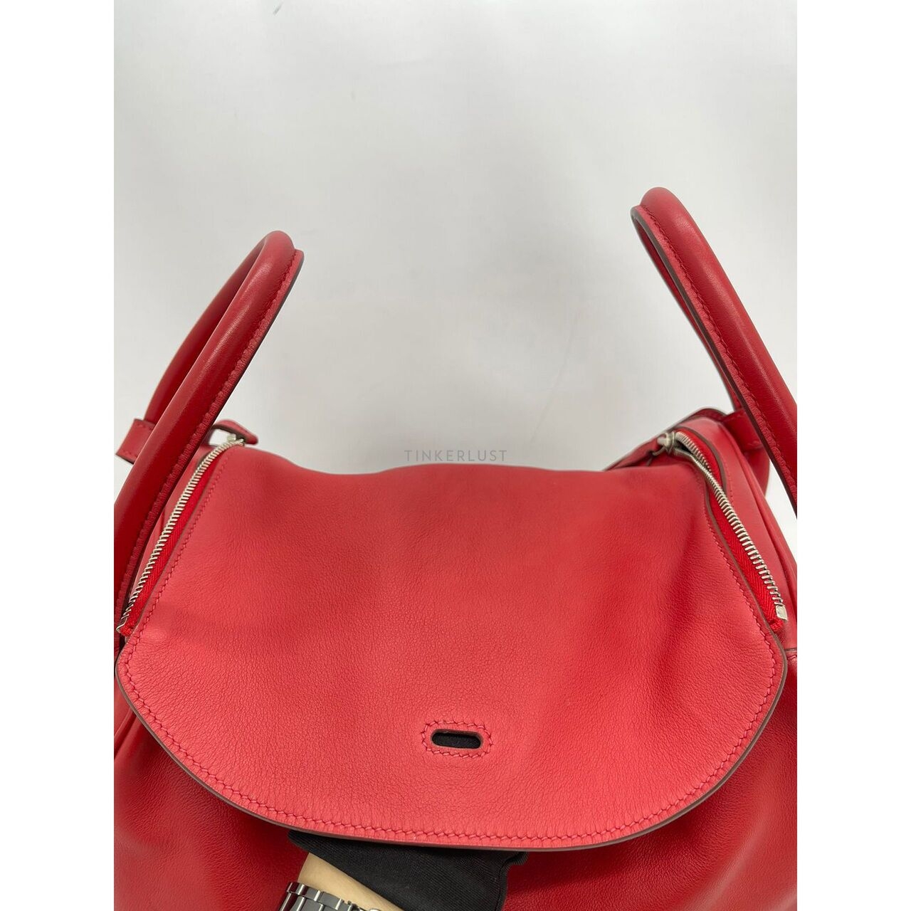 Hermes Lindy 34 Swift Red PHW #P Shoulder Bag