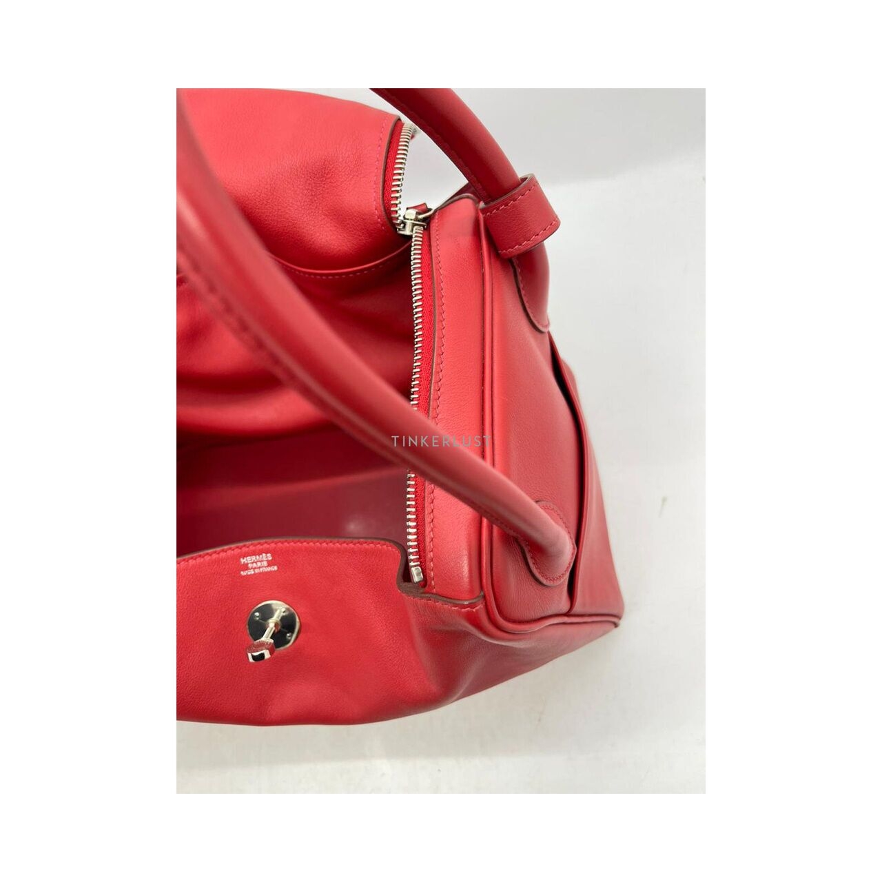 Hermes Lindy 34 Swift Red PHW #P Shoulder Bag