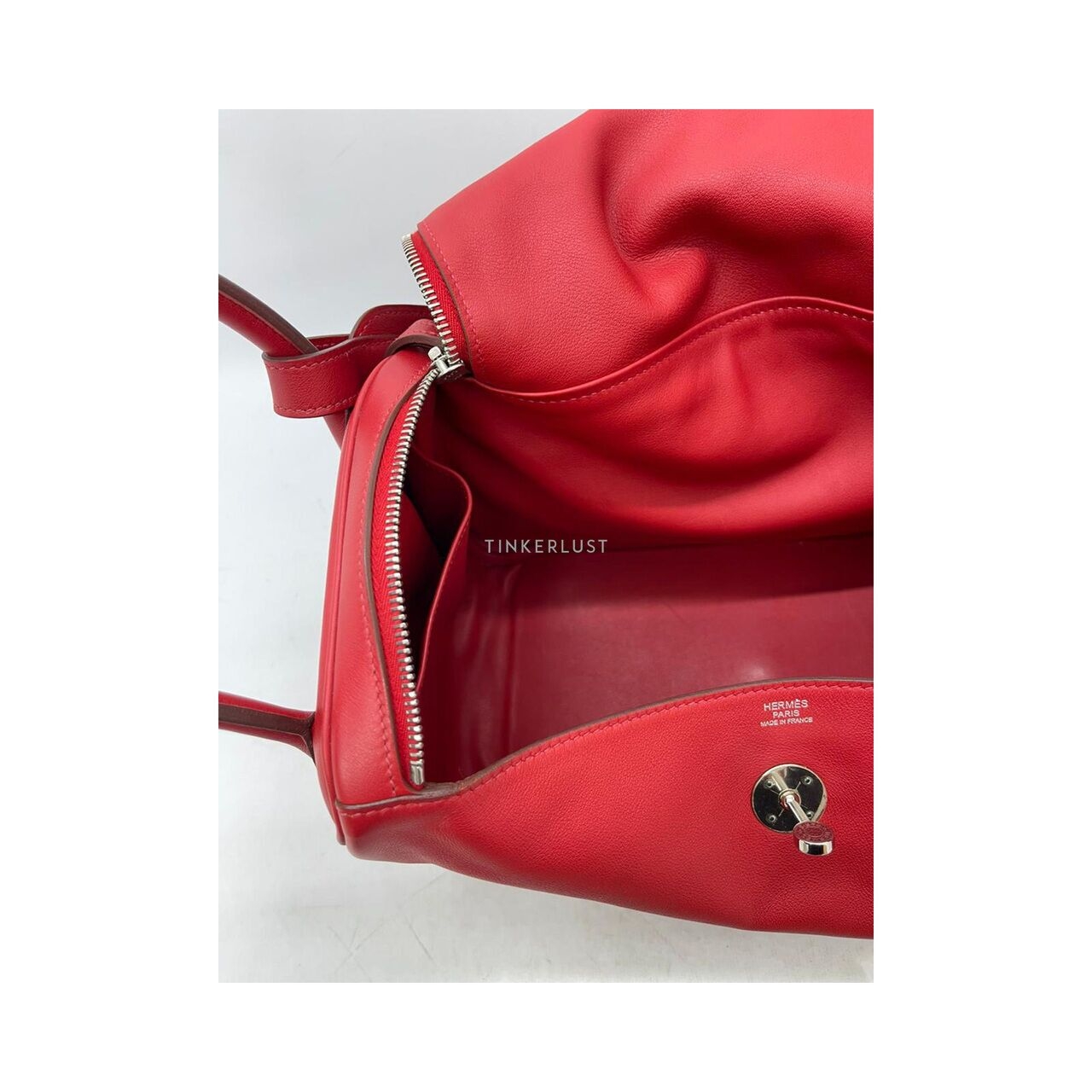 Hermes Lindy 34 Swift Red PHW #P Shoulder Bag