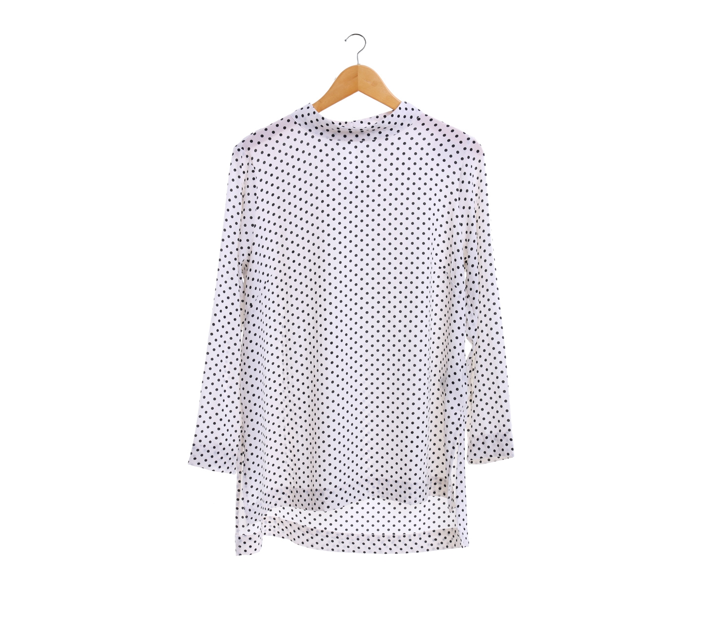 H&M White And Black Polka Dot Blouse