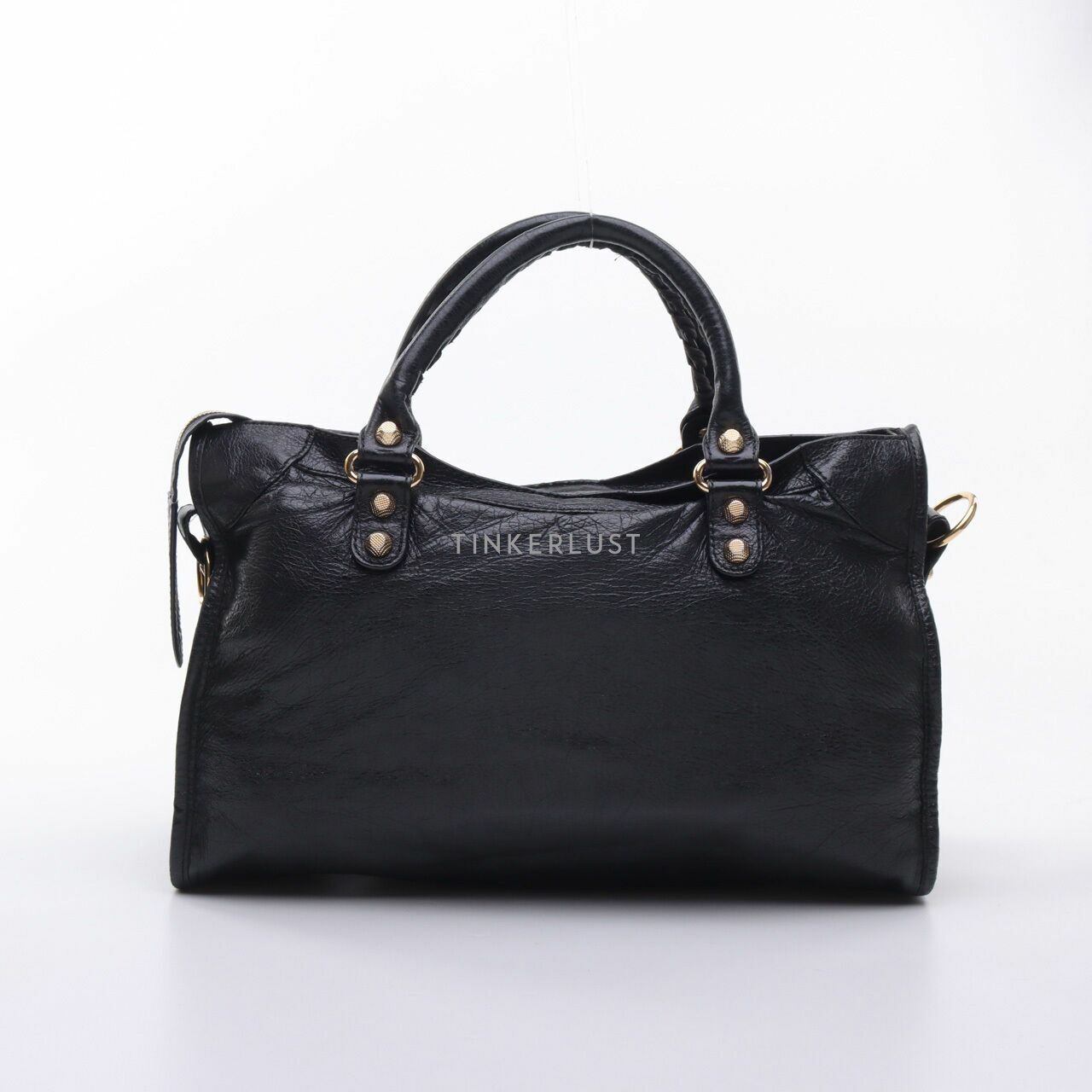 Balenciaga Agneau Giant 12 Gold Hardware City Black GHW Satchel Bag