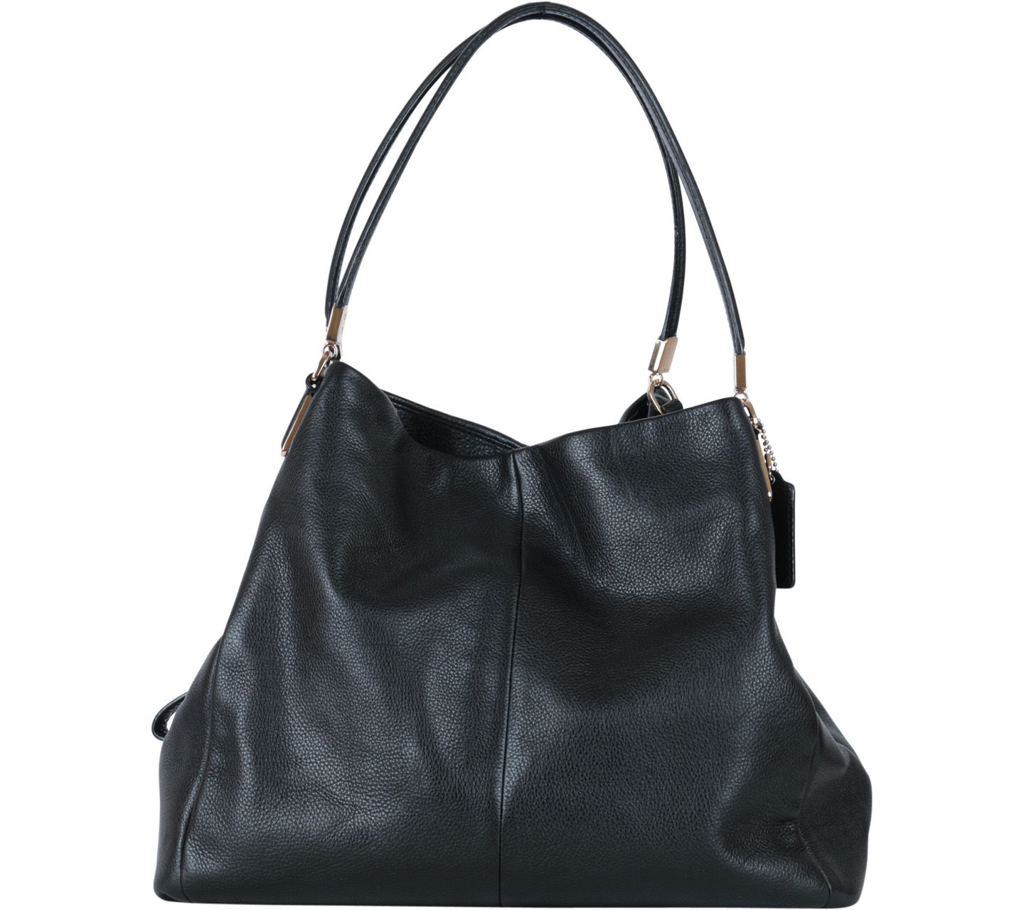 Coach Black Zippered Leather Shoulder Bag