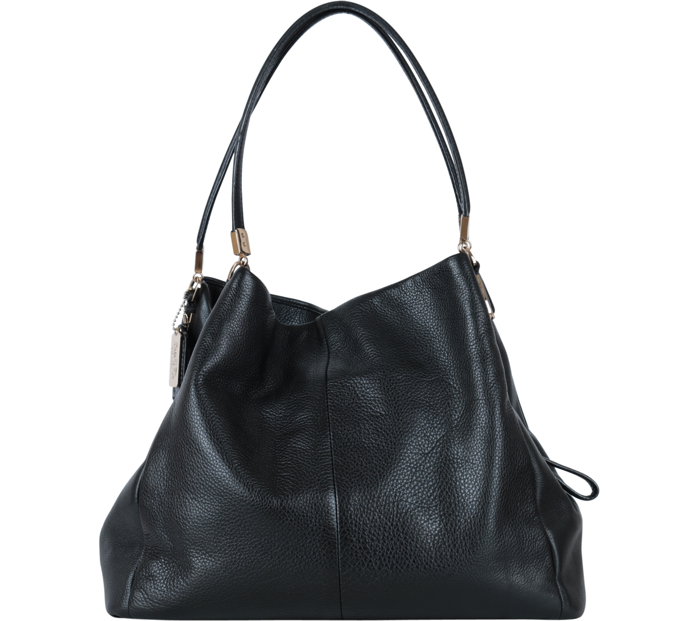 Coach Black Zippered Leather Shoulder Bag