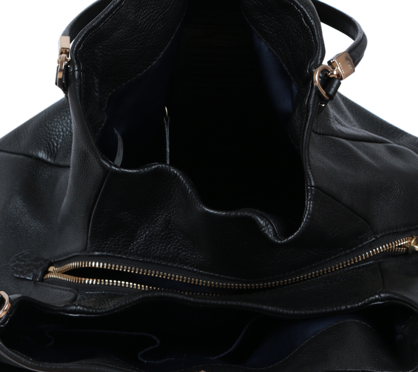 Coach Black Zippered Leather Shoulder Bag