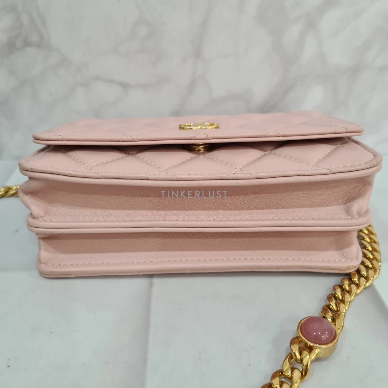 Chanel Resin Chain WOC Pink GHW Sling Bag