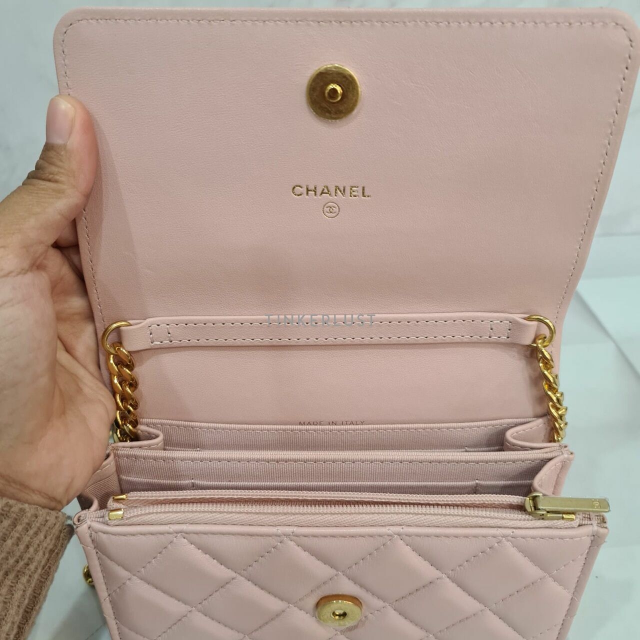 Chanel Resin Chain WOC Pink GHW Sling Bag