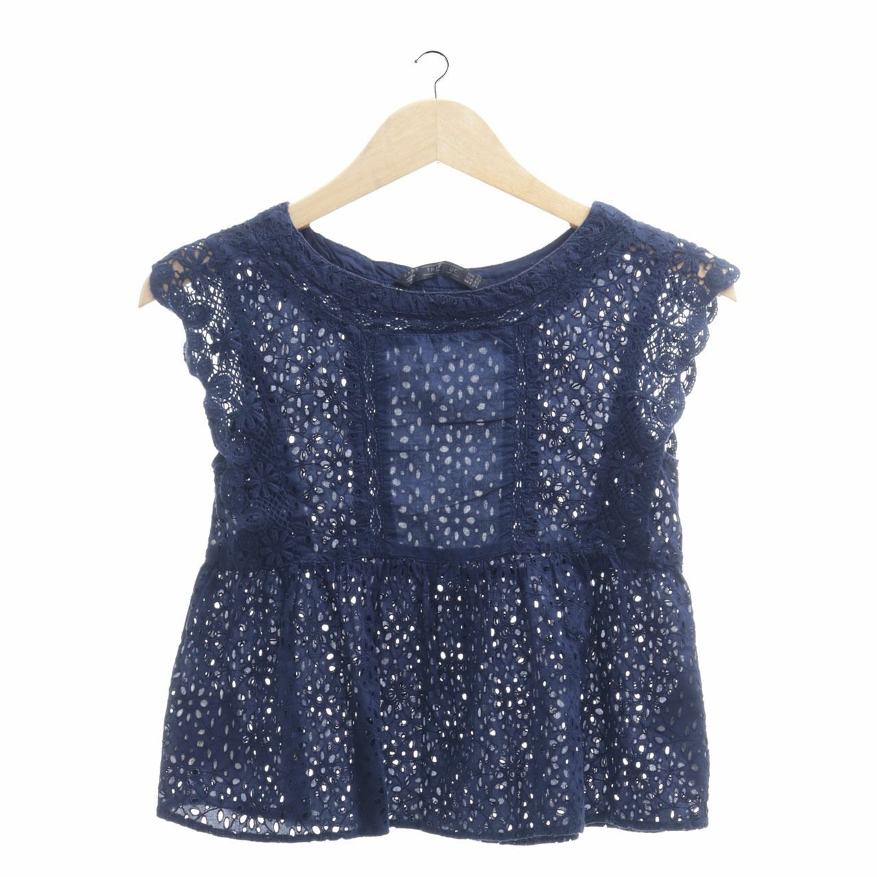 Zara Navy Perforated Sleeveless