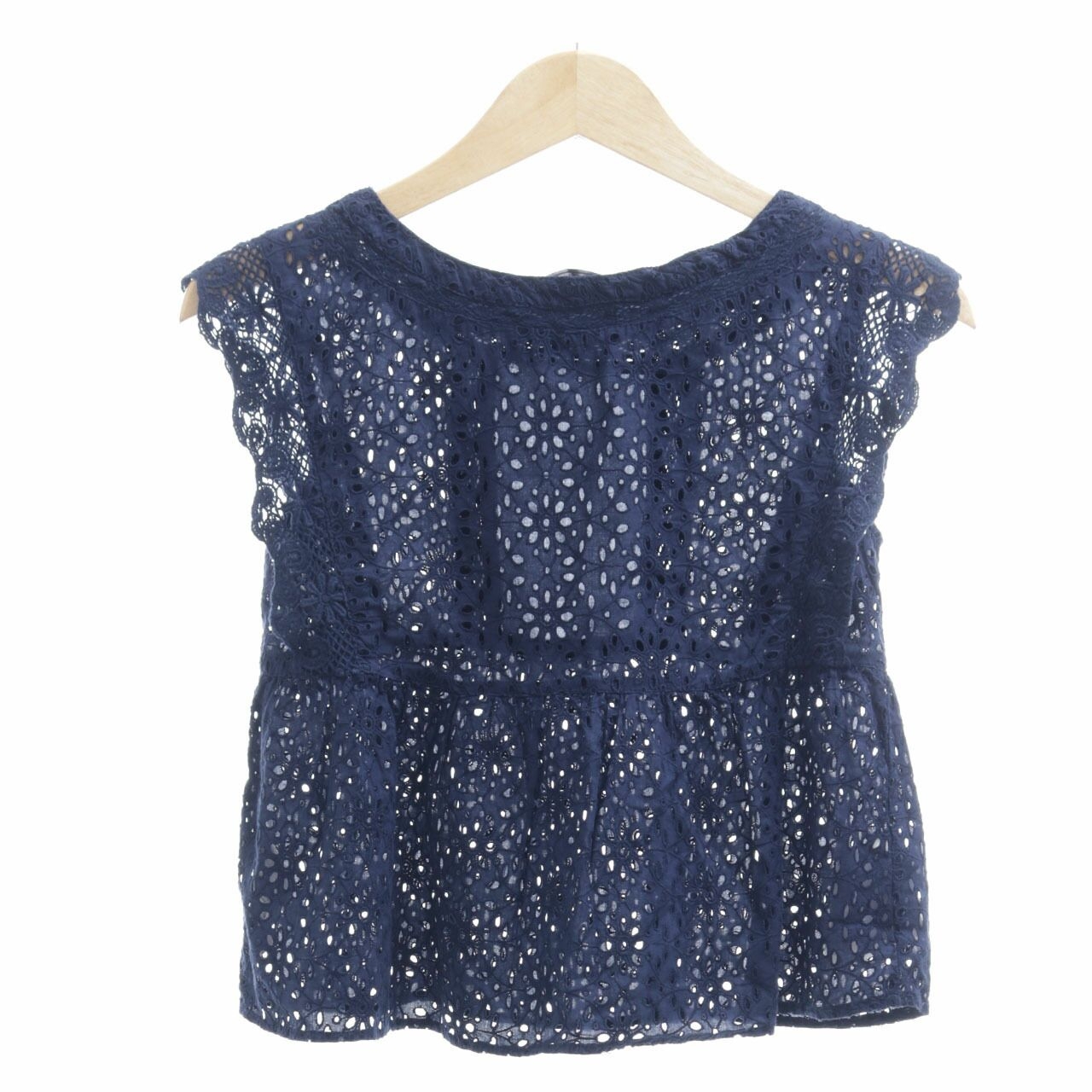 Zara Navy Perforated Sleeveless