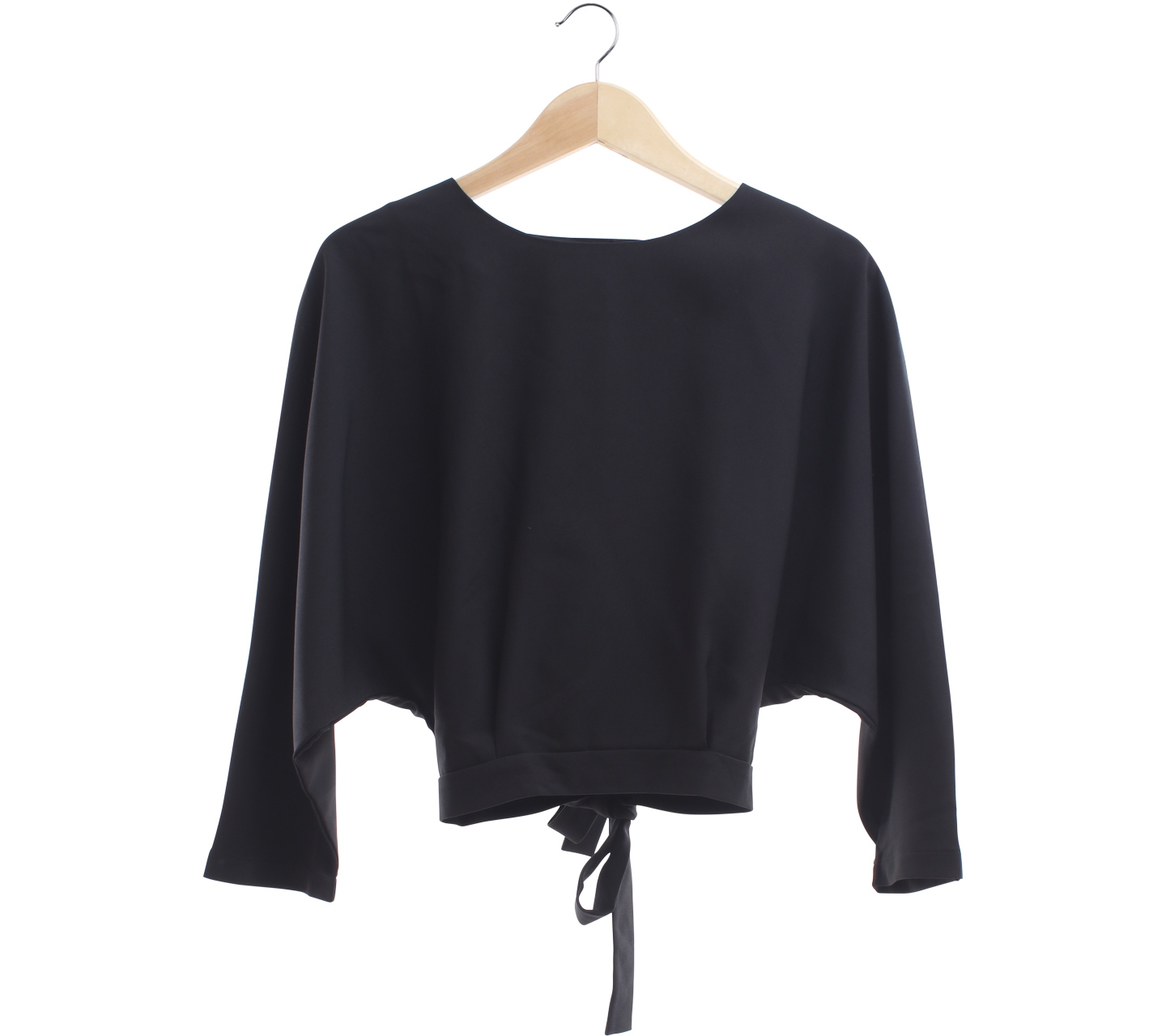 (x)sml Black Wrap Back Blouse