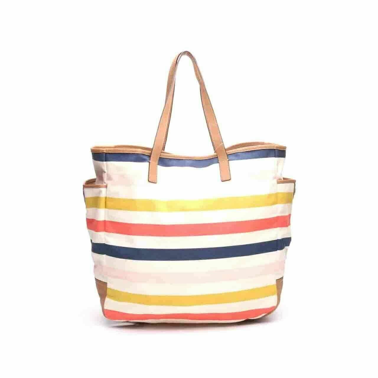 Coach Hadley Multi Stripes Canvas Tote Bag