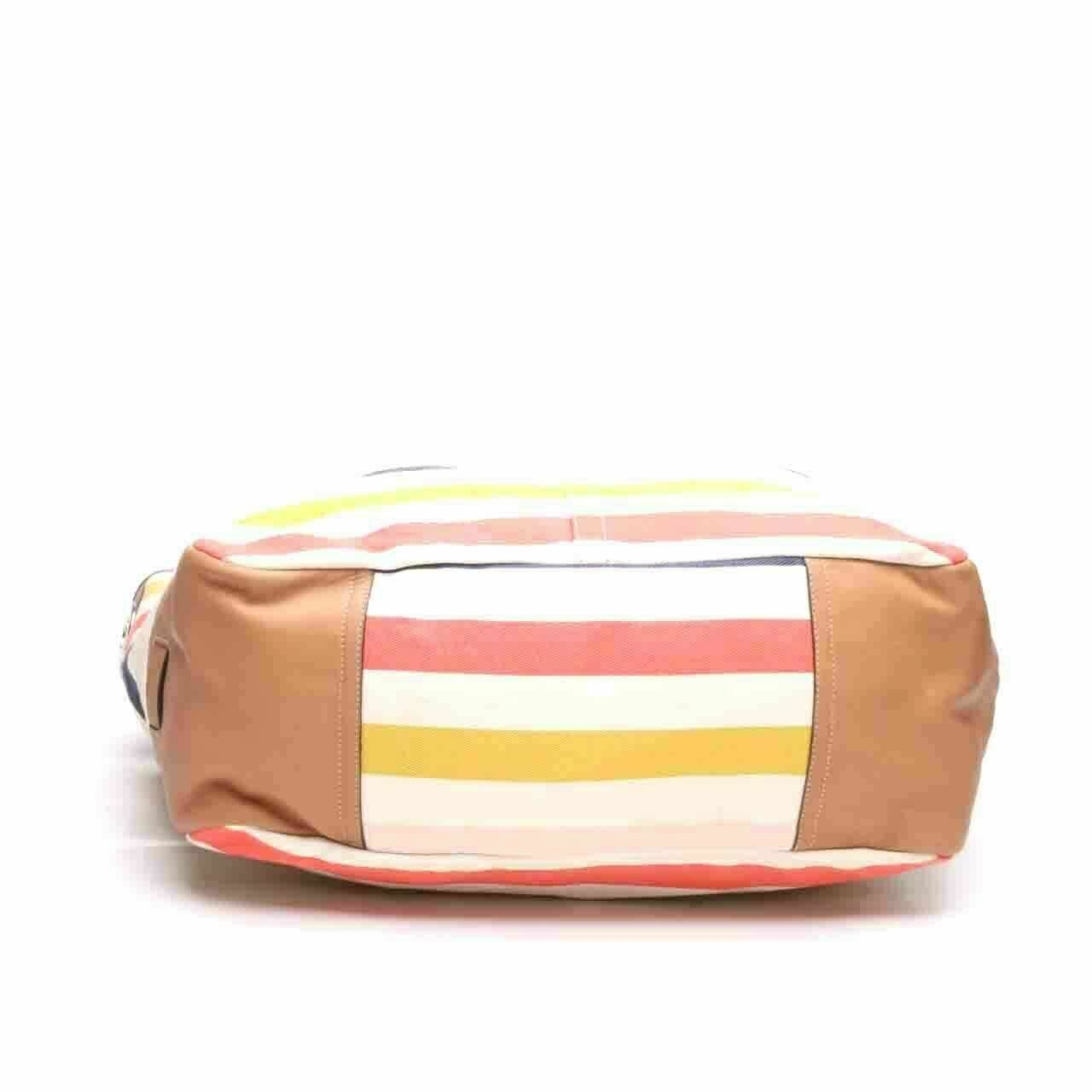 Coach Hadley Multi Stripes Canvas Tote Bag