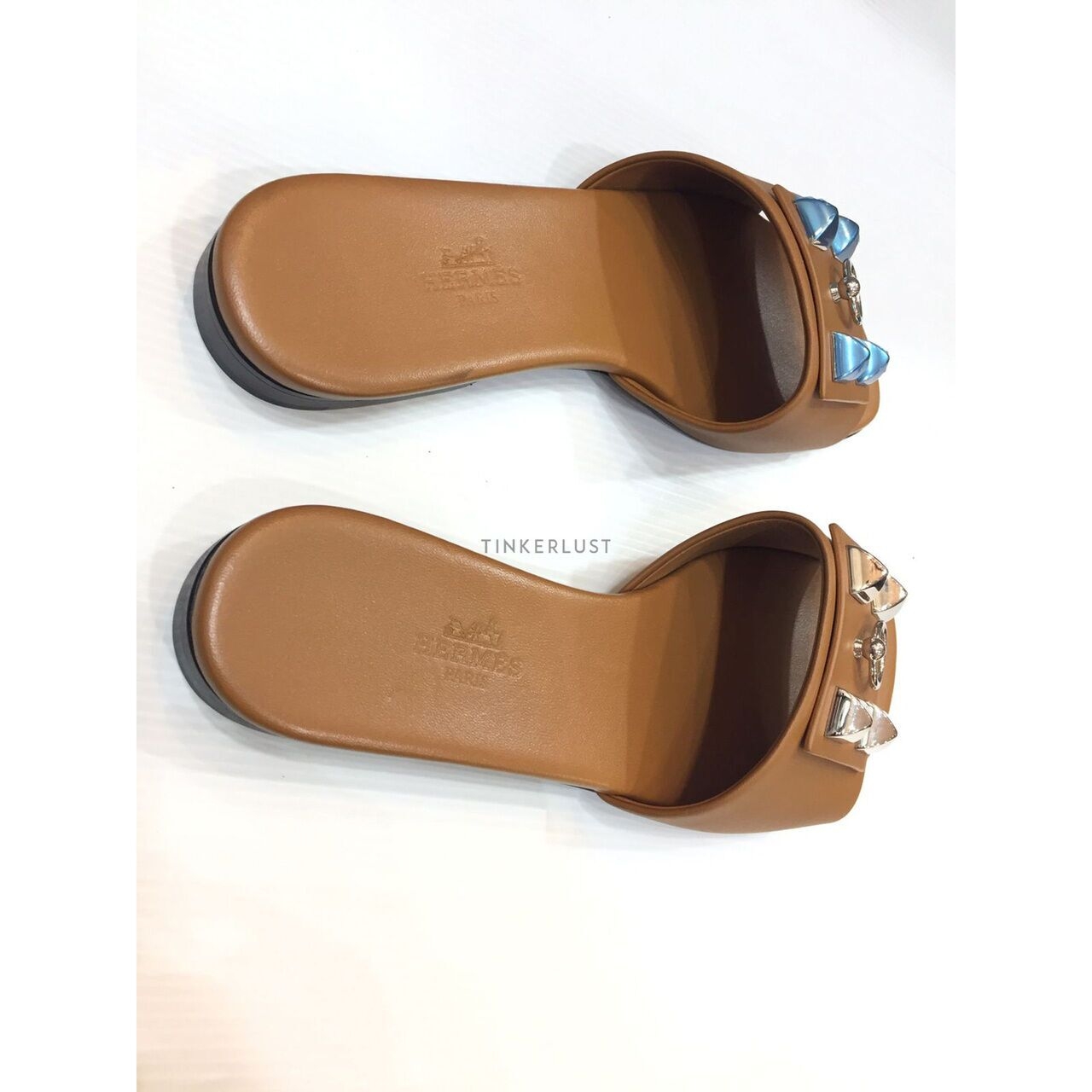 Hermes Camel Leather Gold PHW Sandals