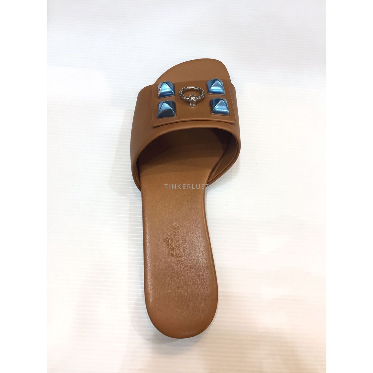 Hermes Camel Leather Gold PHW Sandals