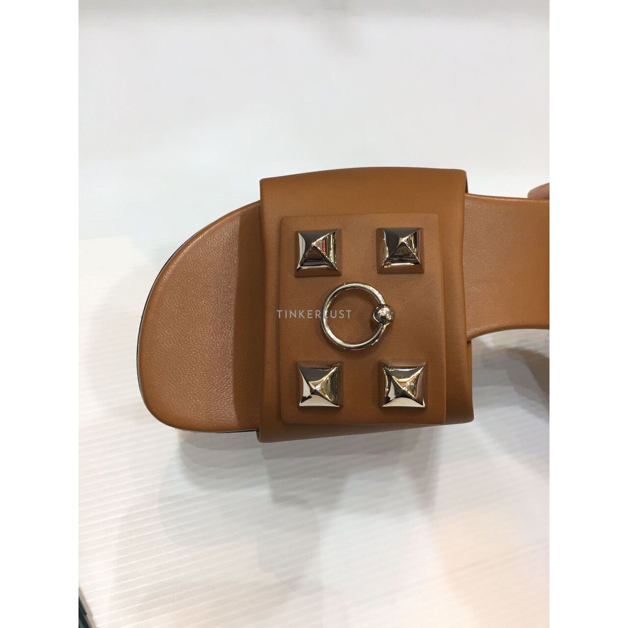 Hermes Camel Leather Gold PHW Sandals