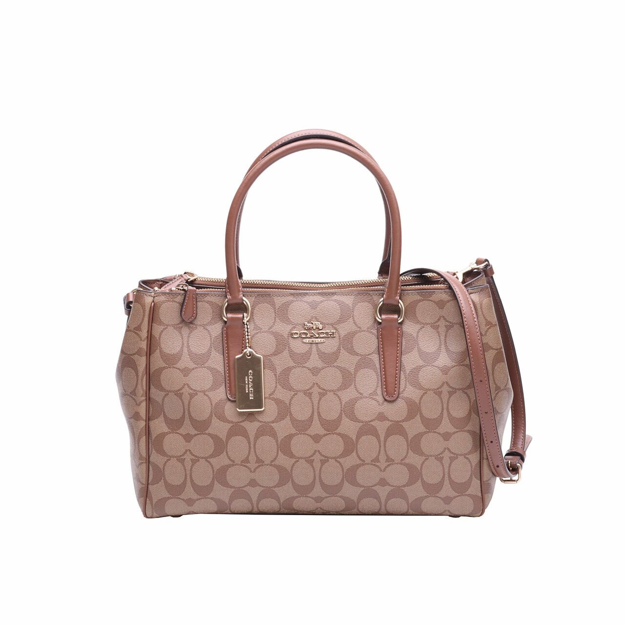 Coach Brown Surrey Carryall Signature Satchel