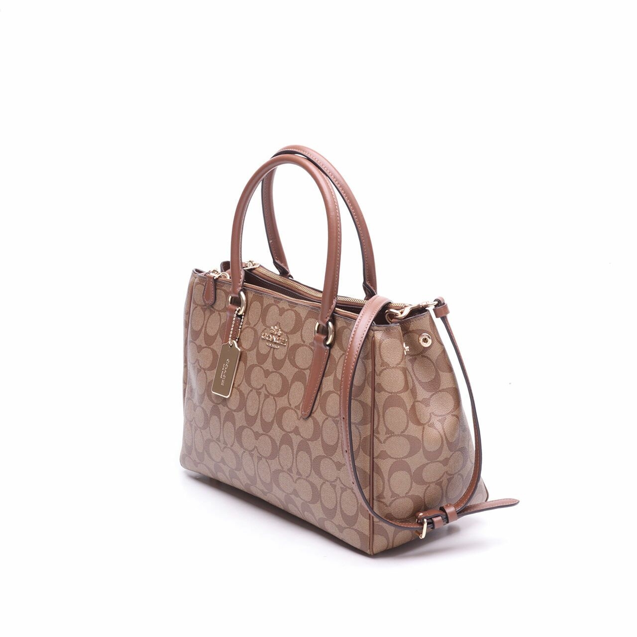 Coach Brown Surrey Carryall Signature Satchel