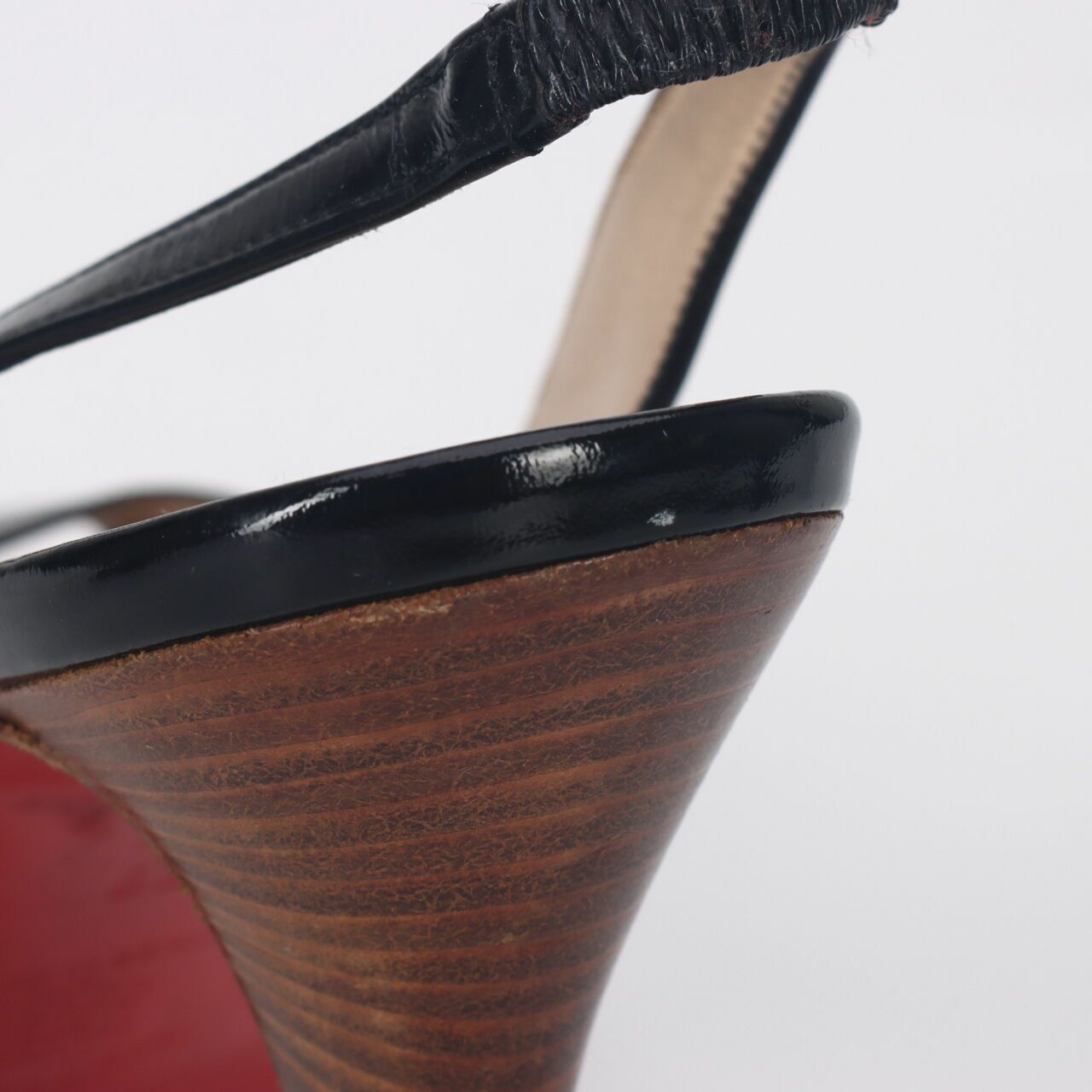 Christian Louboutin Patent Slingback Black Heels