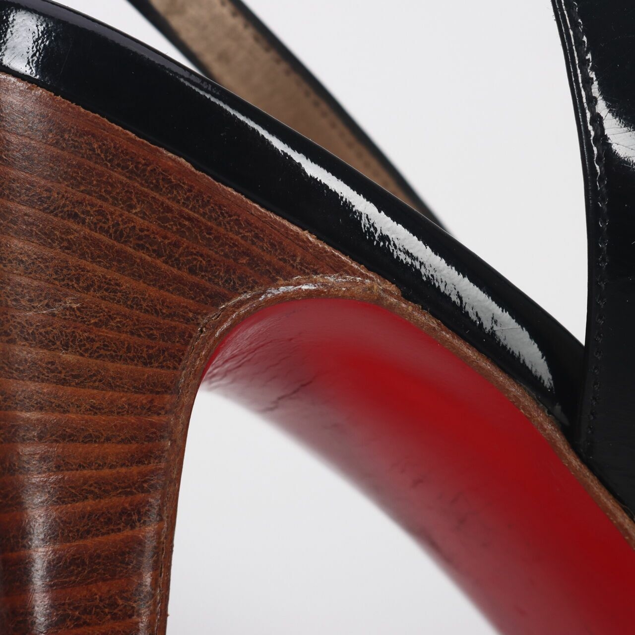 Christian Louboutin Patent Slingback Black Heels