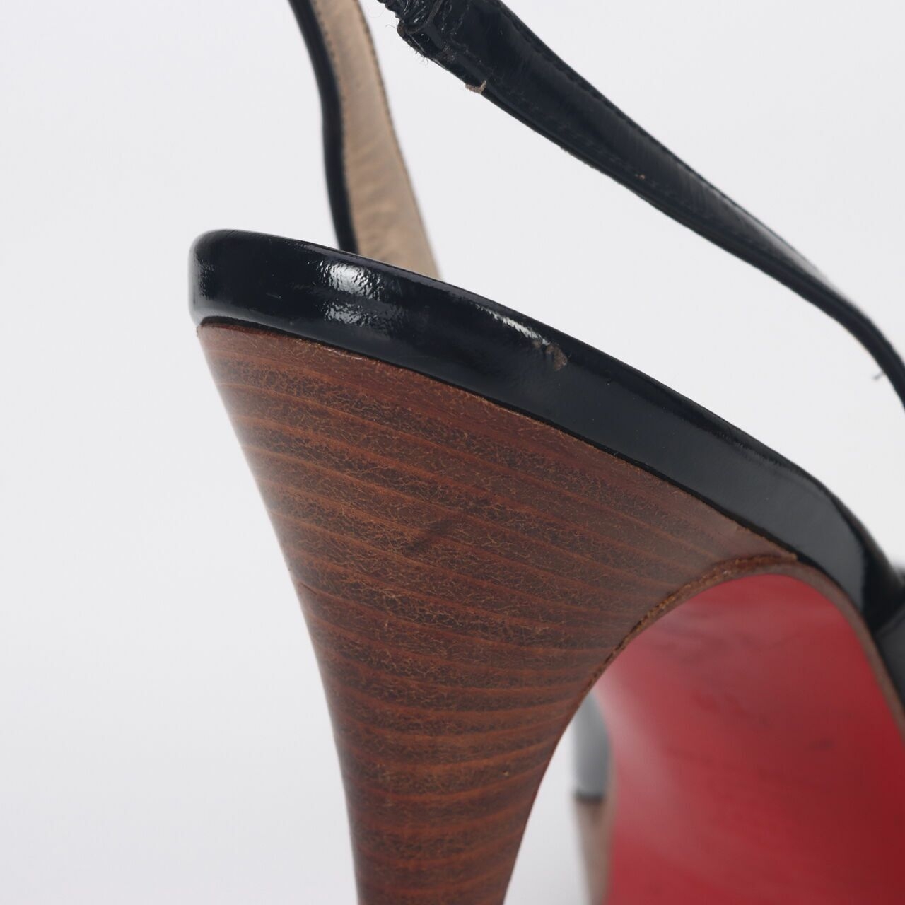 Christian Louboutin Patent Slingback Black Heels