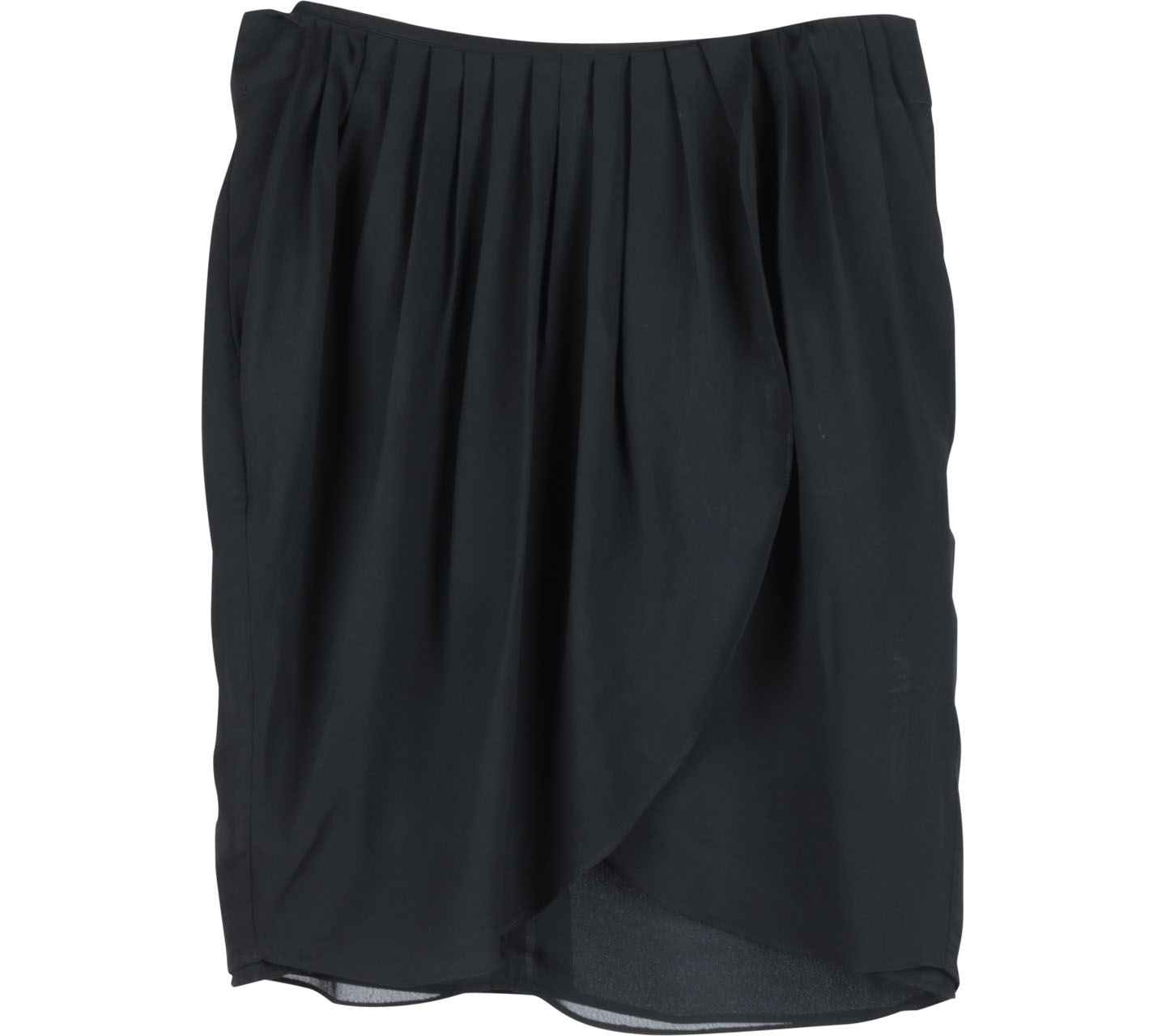 Mango Black Drapped Mini Skirt