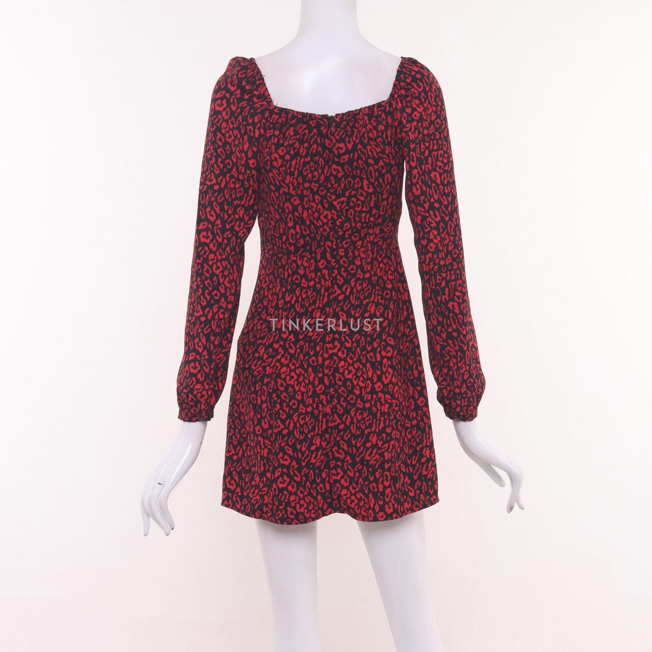 Bershka Black & Red Pattern Mini Dress