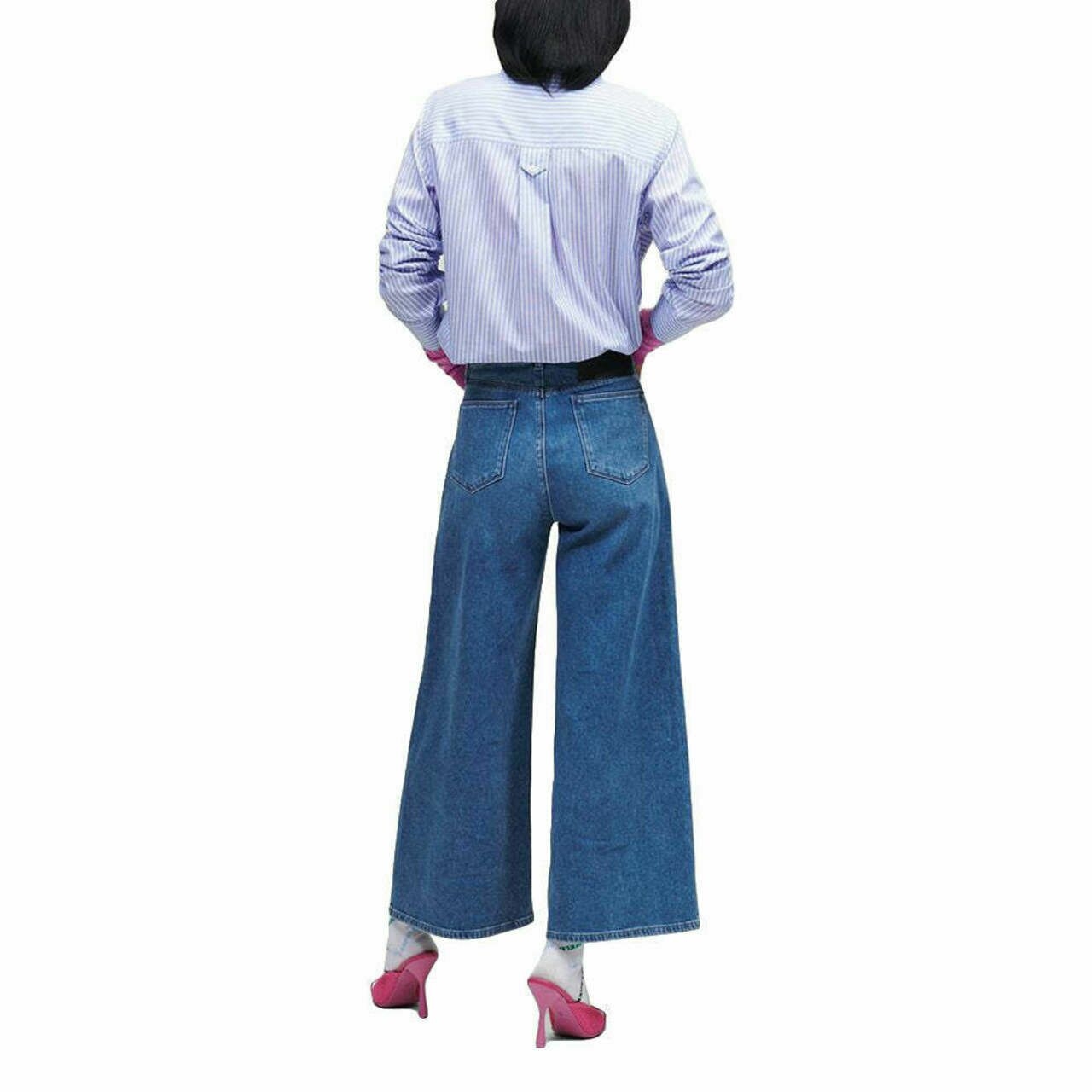 Karl Lagerfeld Blue Denim Culottes Mid Blue