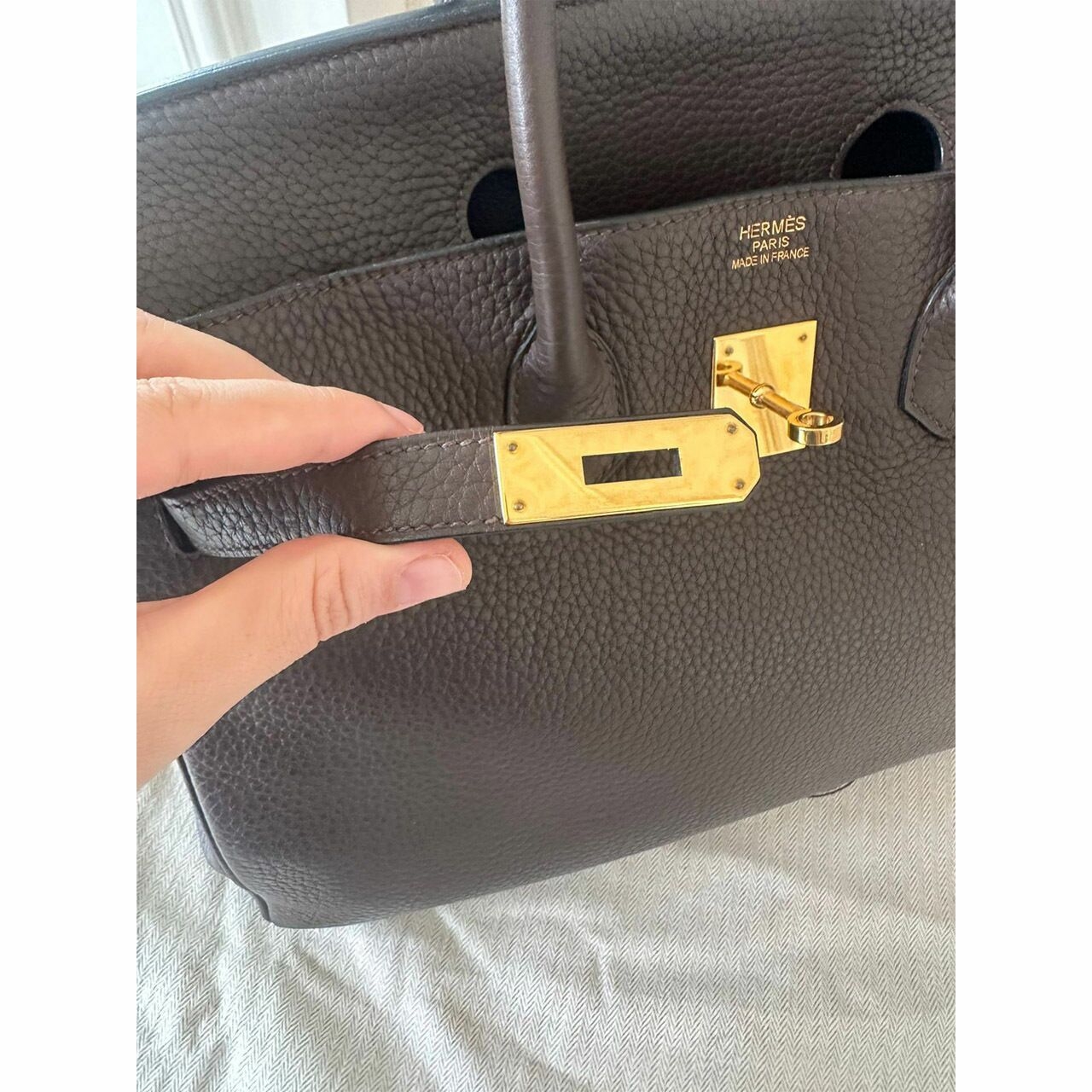 Hermes Birkin 35 Choco Togo GHW #N Handbag