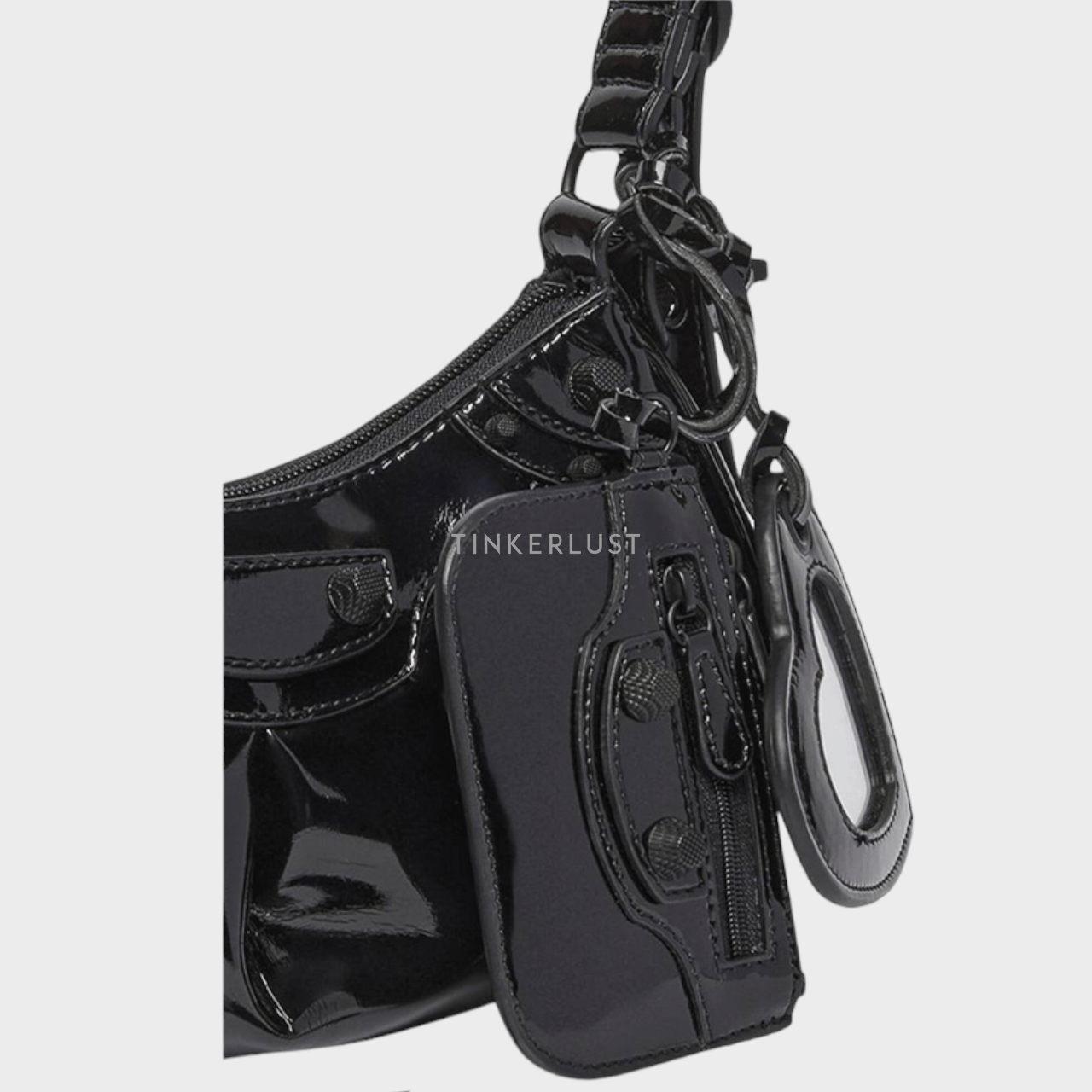 Balenciaga Le Cagole XS in Black Patent BHW Shoulder Bag 