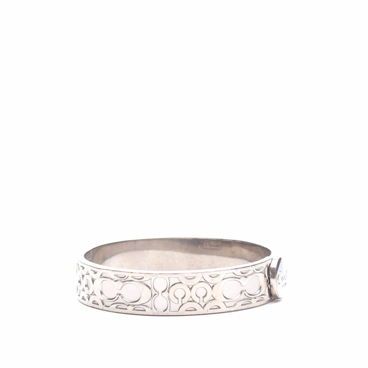 Coach Signature Silver Bangle Bracelet