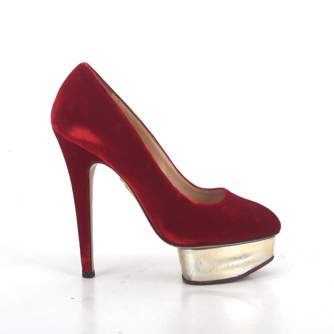 Charlotte Olympia Red Velvet Heels