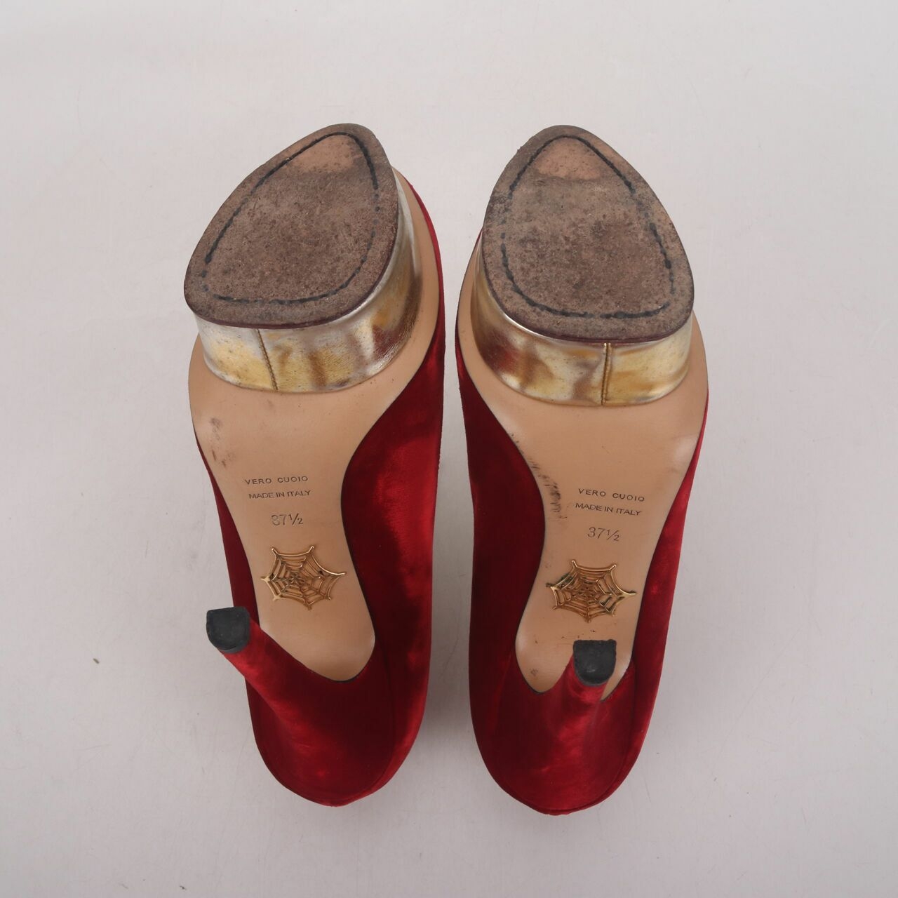 Charlotte Olympia Red Velvet Heels