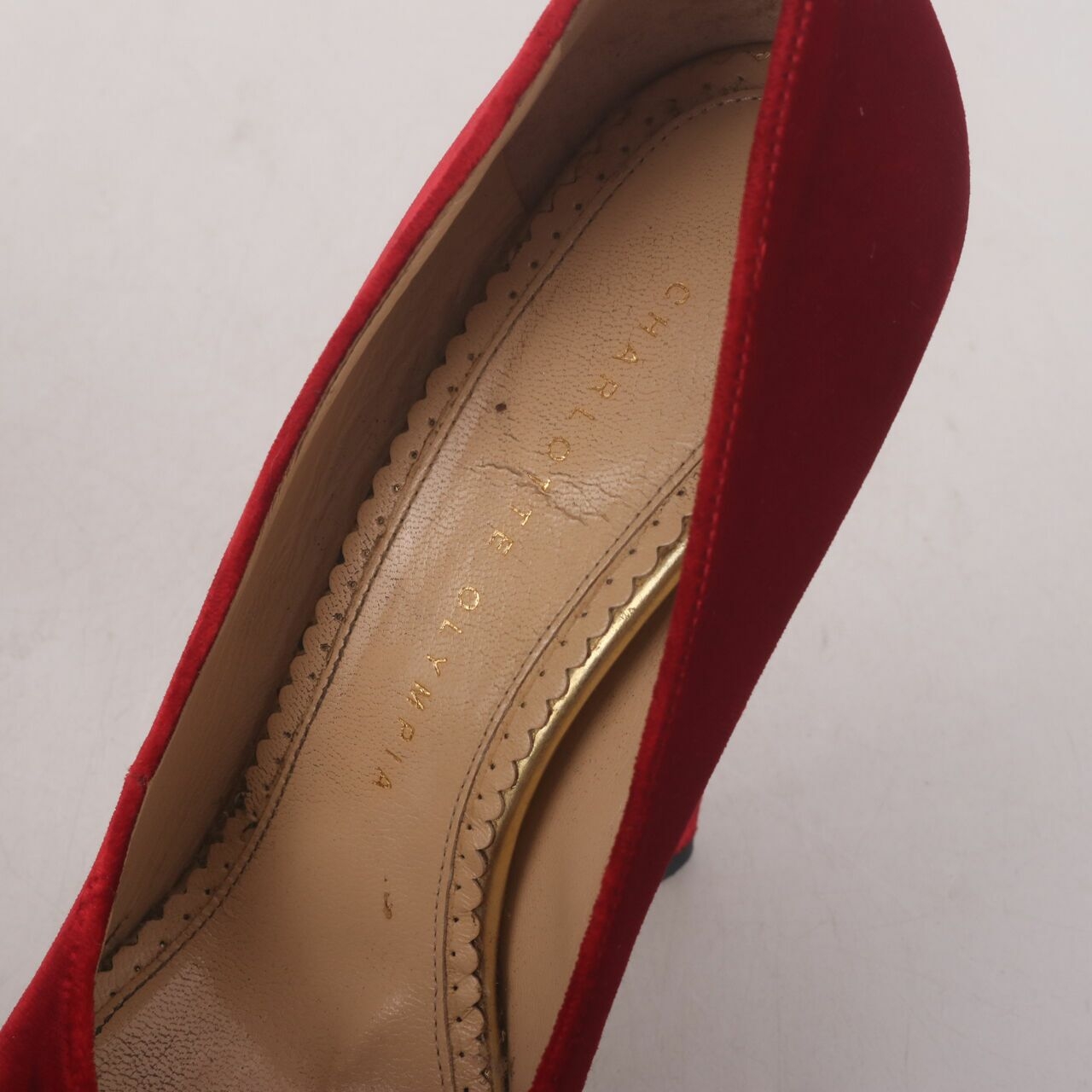 Charlotte Olympia Red Velvet Heels