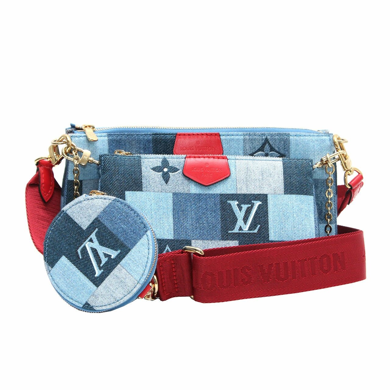 Louis Vuitton Multi Pochette Denim Sling Bag