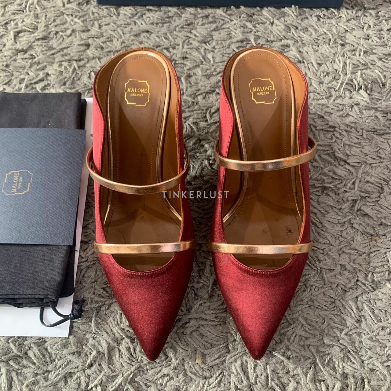 Malone Souliers Maureen Wine Rose Gold Pumps