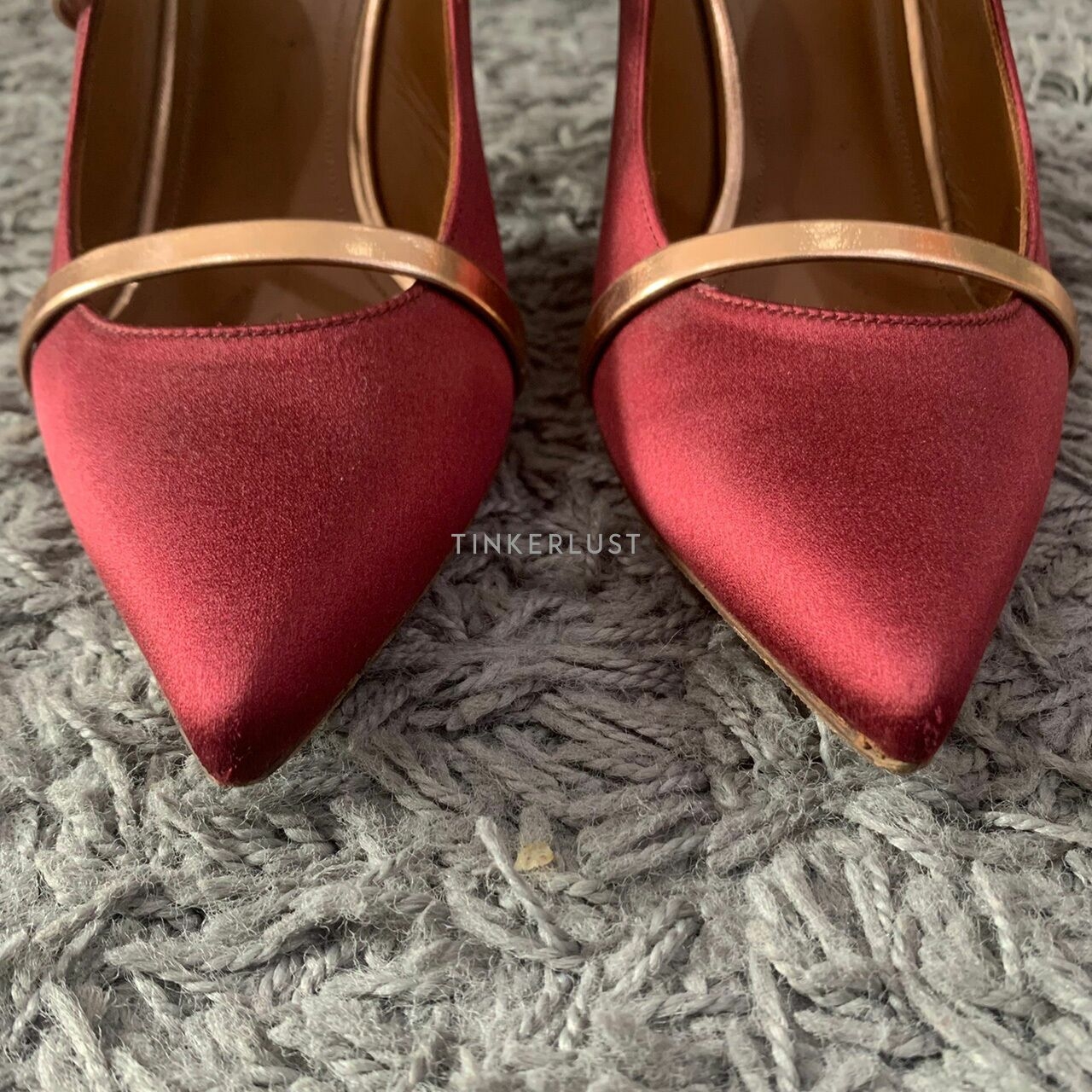 Malone Souliers Maureen Wine Rose Gold Pumps