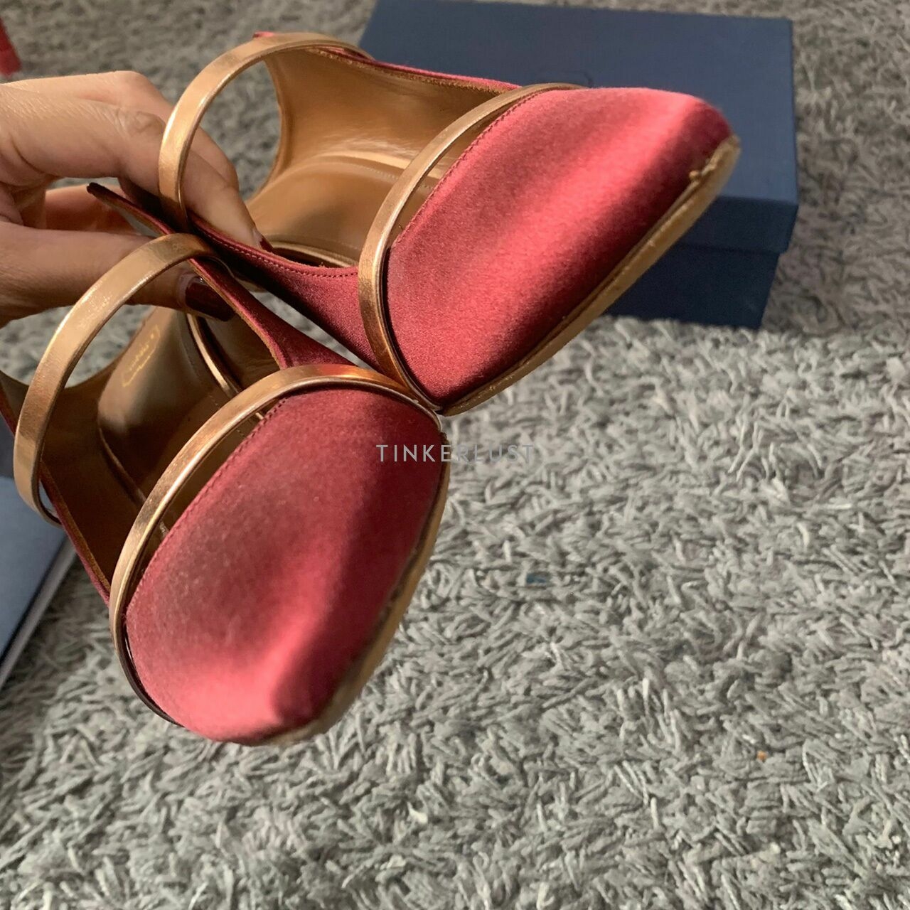 Malone Souliers Maureen Wine Rose Gold Pumps