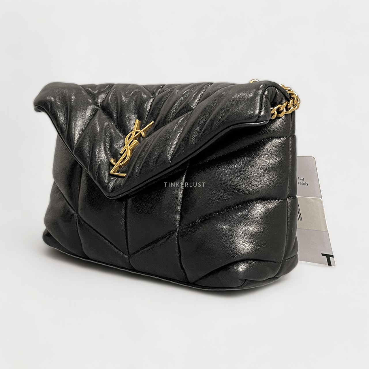 Saint Laurent Toy Loulou Puffer Mini Monogram Quilted Black Lambskin GHW Shoulder Bag