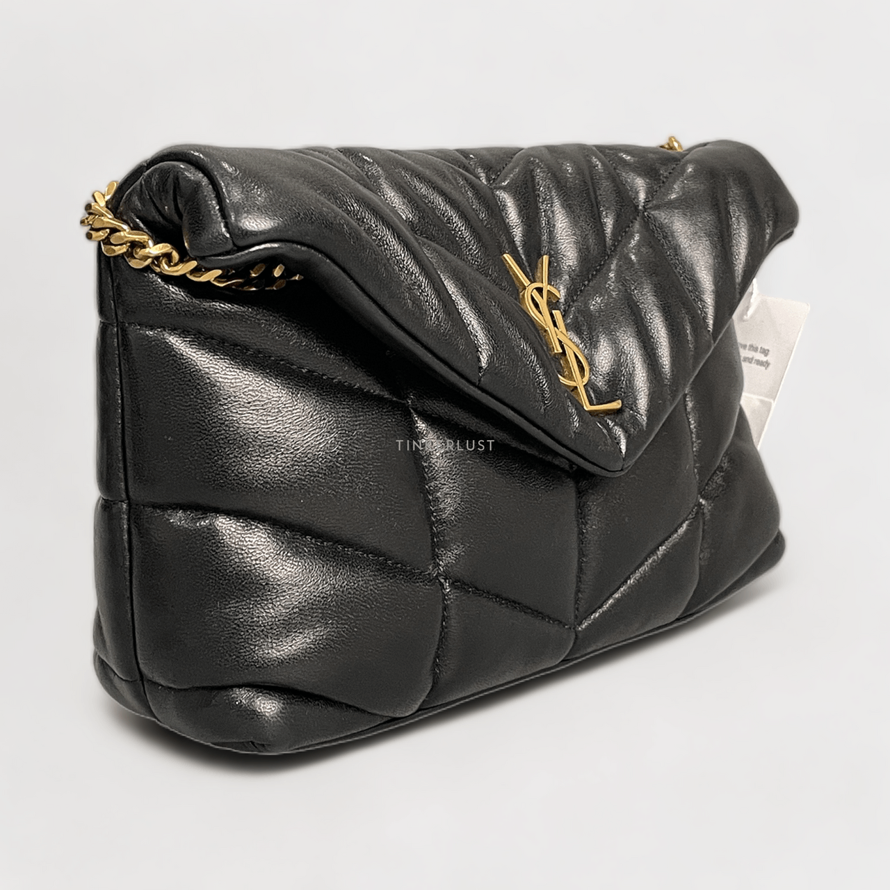 Saint Laurent Toy Loulou Puffer Mini Monogram Quilted Black Lambskin GHW Shoulder Bag