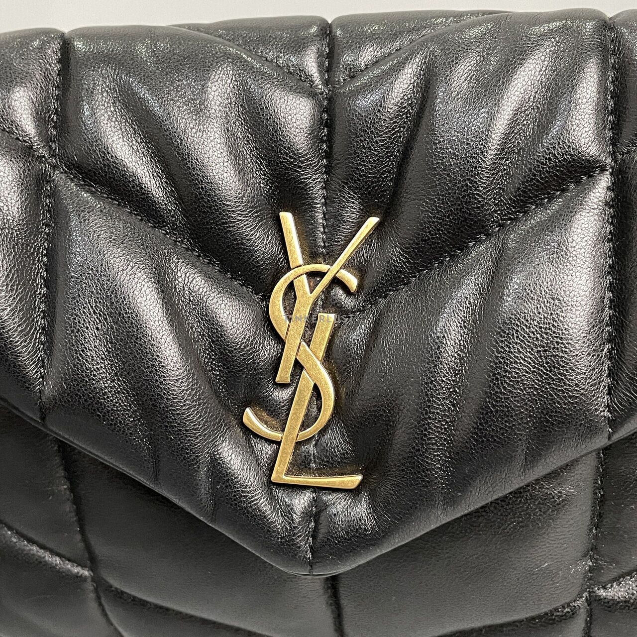 Saint Laurent Toy Loulou Puffer Mini Monogram Quilted Black Lambskin GHW Shoulder Bag