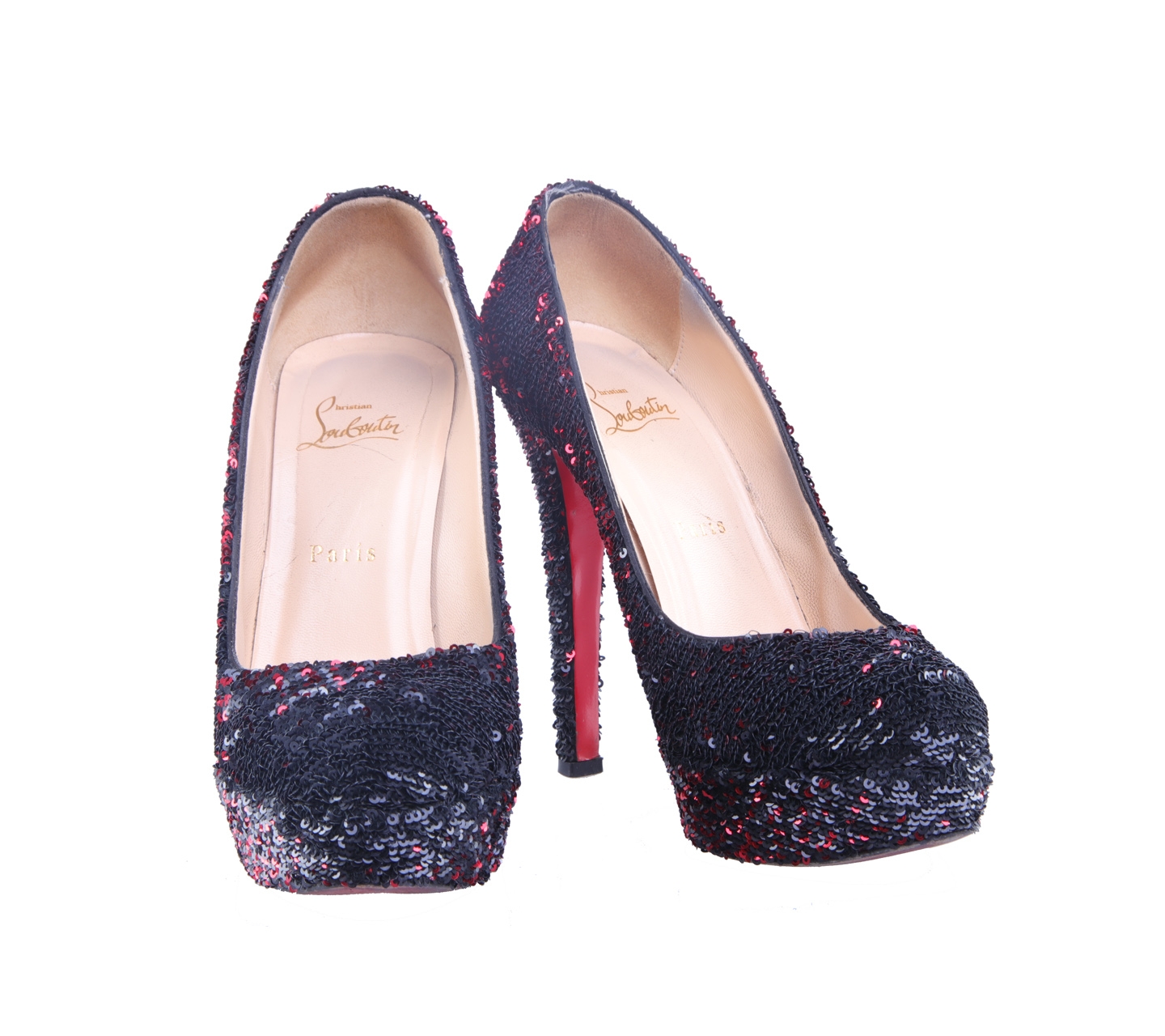 Christian Louboutin Red Sequins Bianca Heels