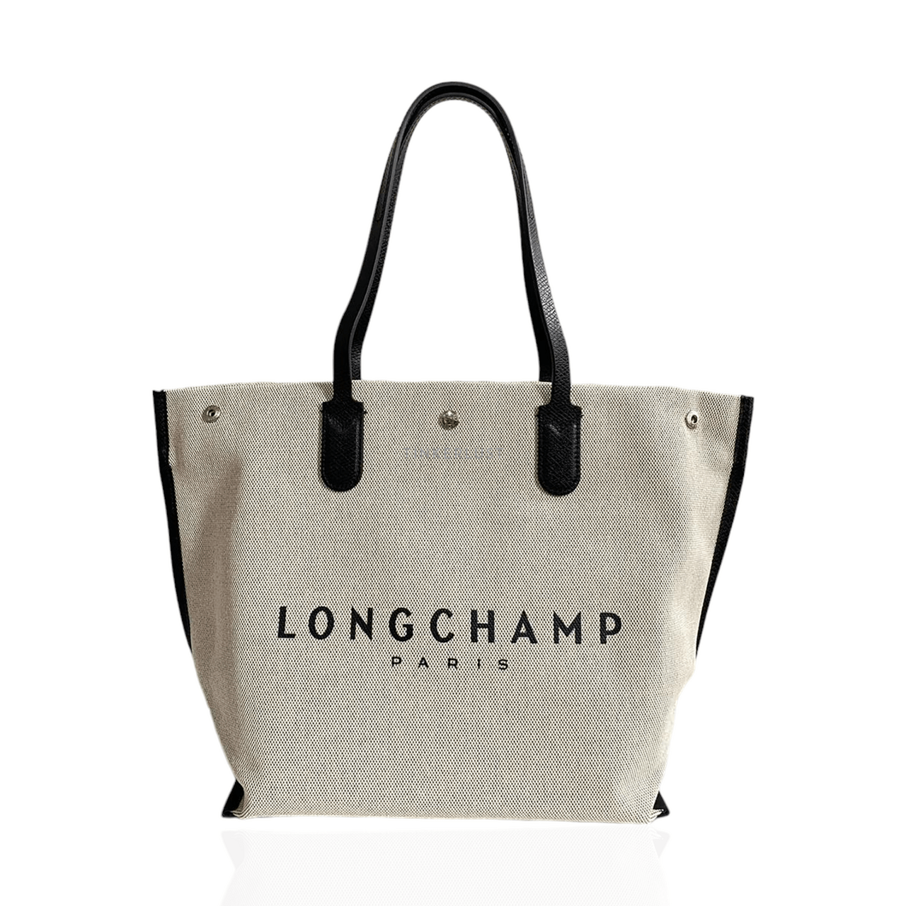 Longchamp Roseau L Essential Toile Shopper Canvas Ecru Tote Bag